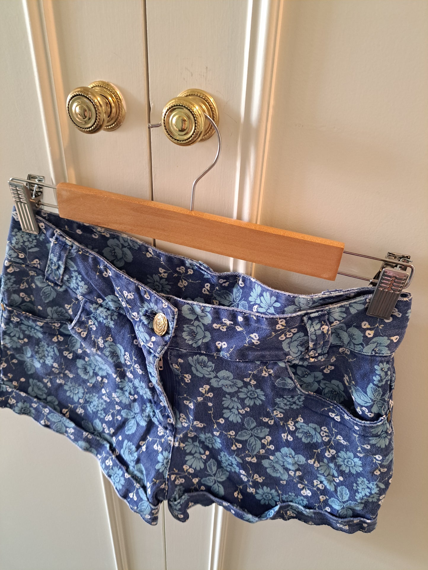 Denim Co Floral Denim Shorts Blue Print Summer Shorts Size 10