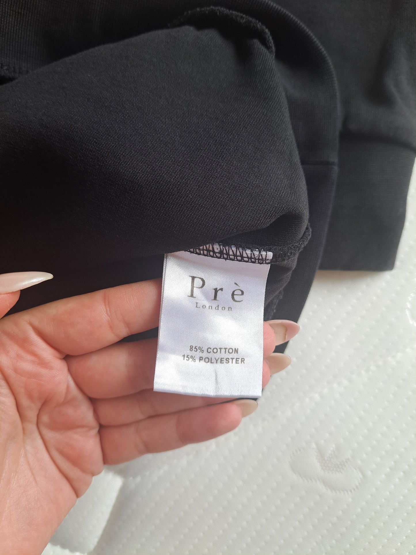 Pré London Black Sweatshirt Size M Cotton Blend Minimalist Logo Jumper