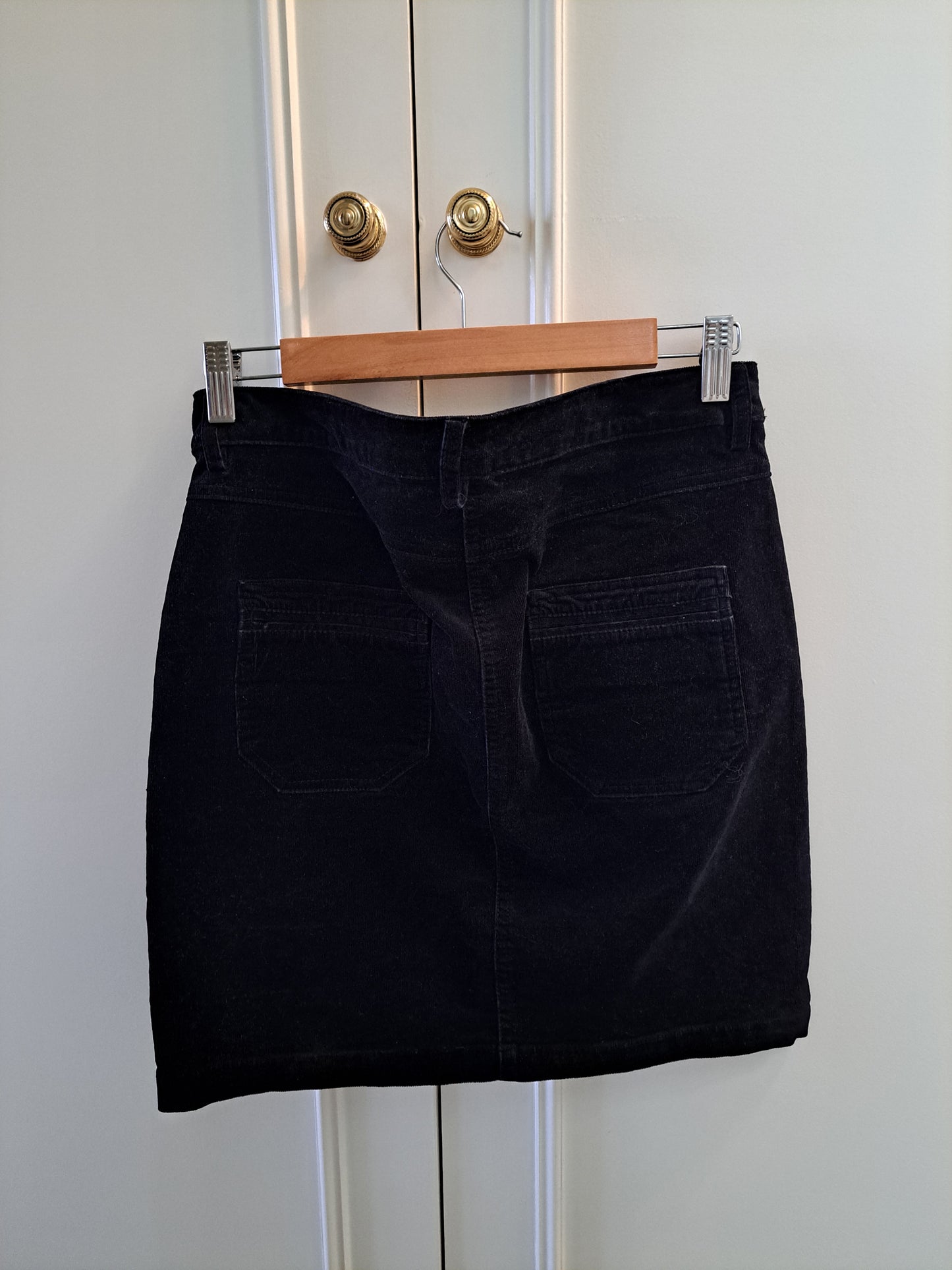 Benetton Corduroy Mini Skirt Black Size 44