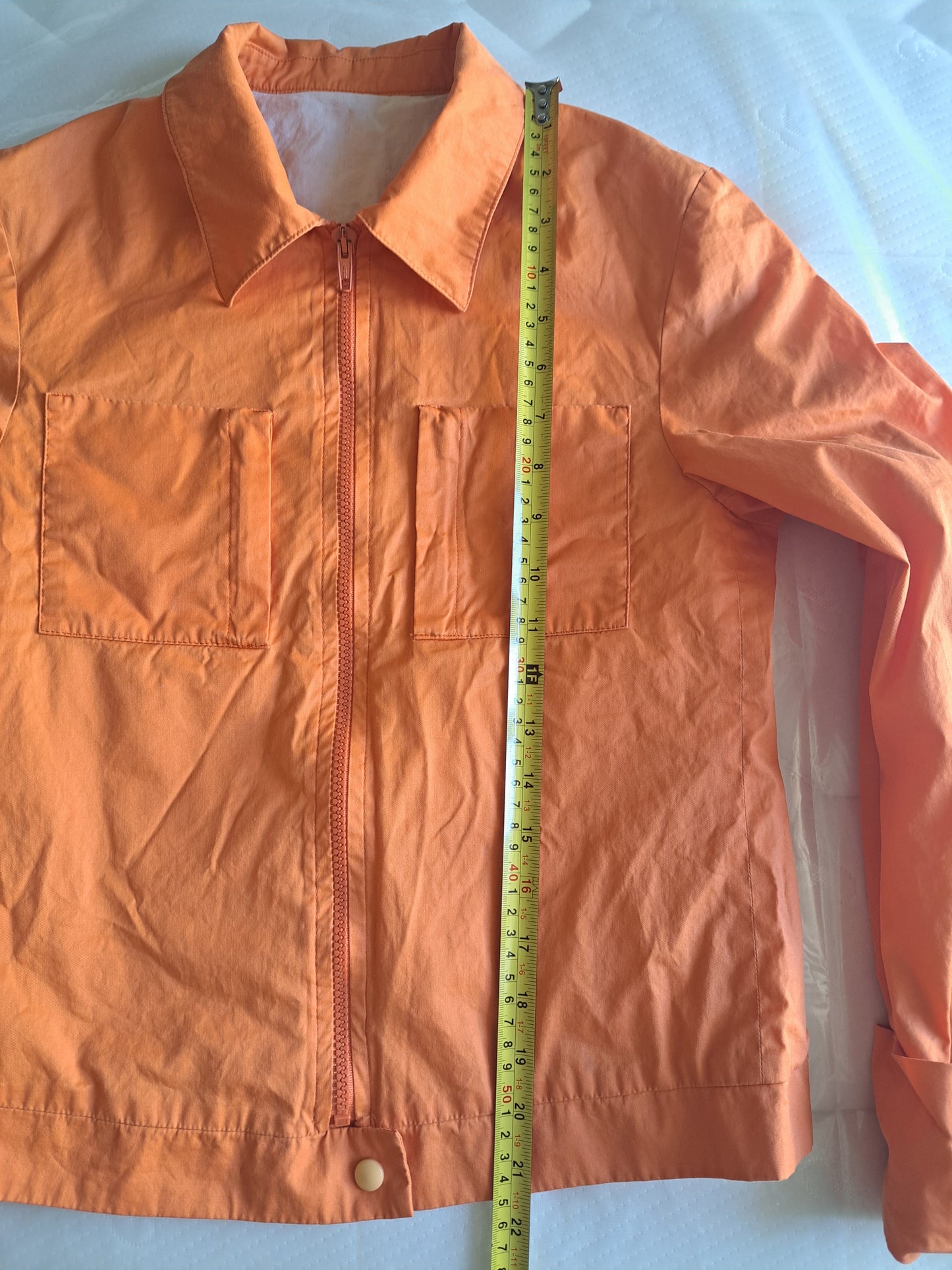 Women's Orange Festival Rain Jacket Lightweight Utility Windbreaker Y2K Casual