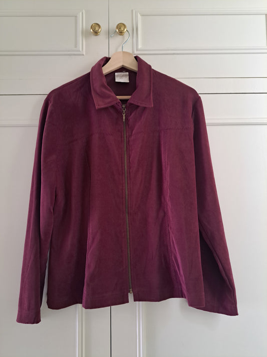 Classics Burgundy Zip Up Jacket Plum Smart Casual Lightweight UK 16