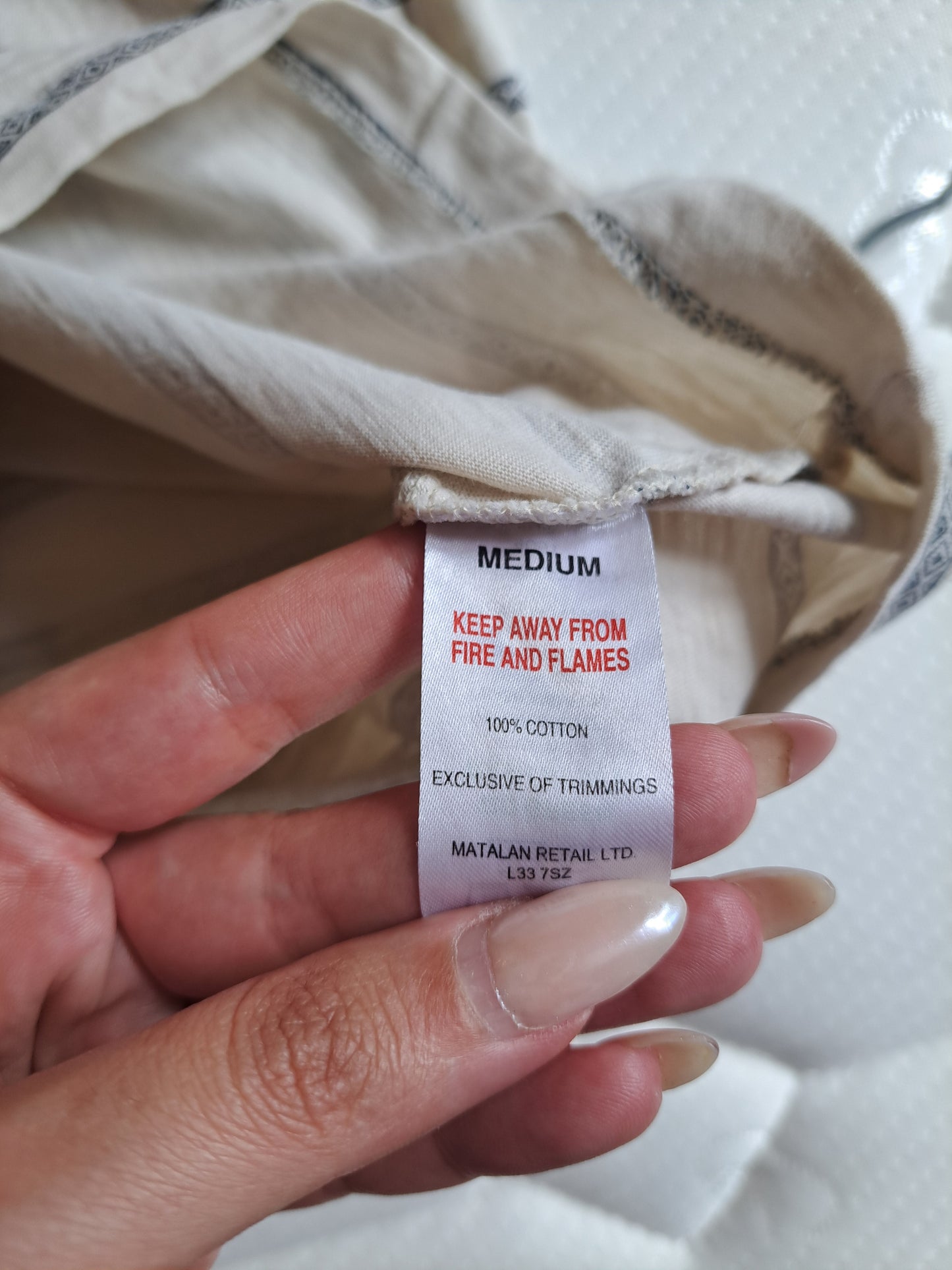 F&F Cream & Navy Striped Tank Top Vest Size M 100% Cotton