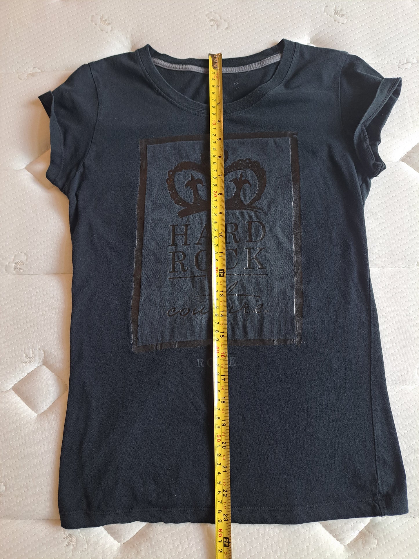 Hard Rock Couture Black Graphic T Shirt Slim Fit Women’s Size S/M