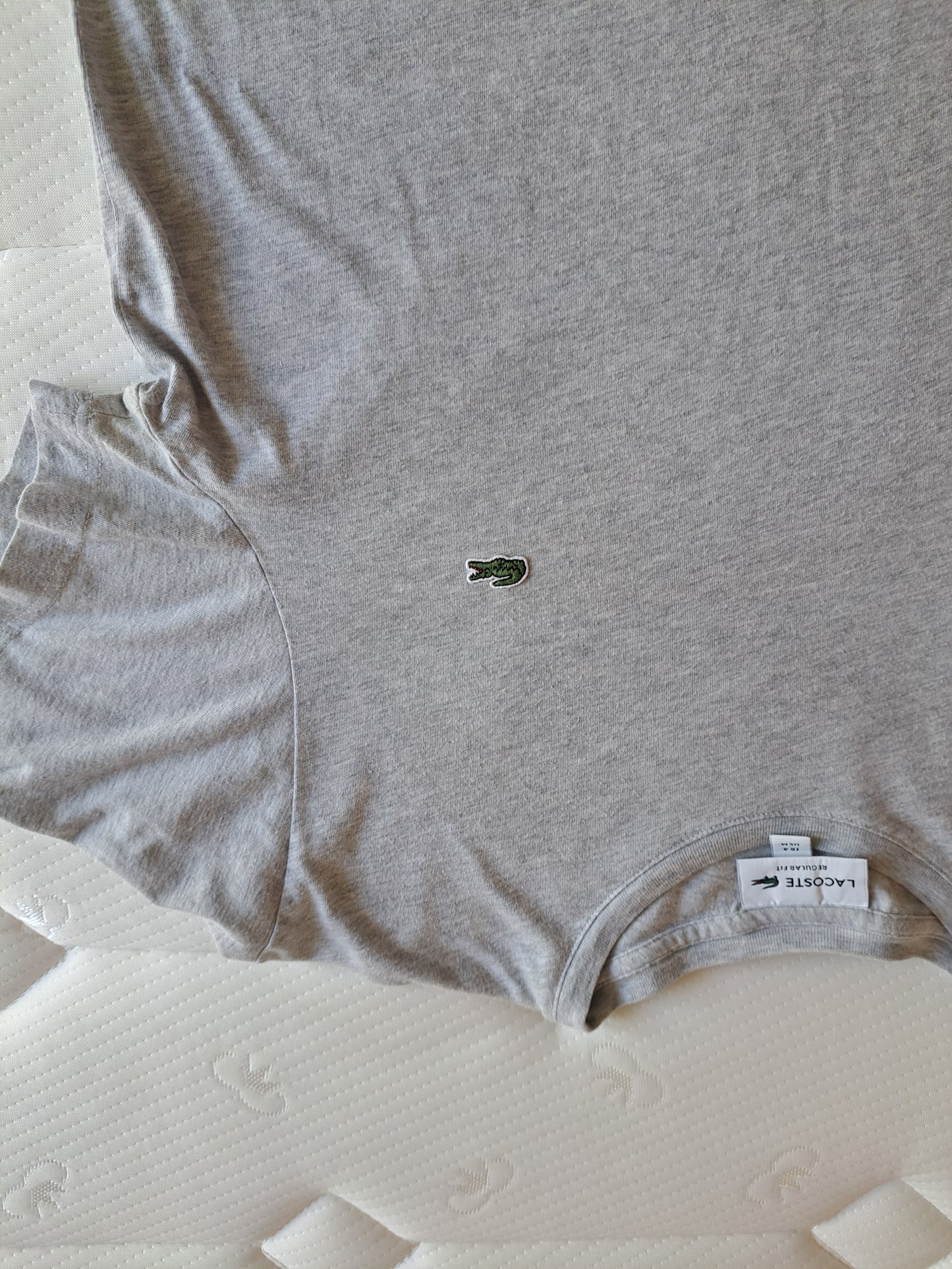 Lacoste Grey T Shirt Classic Logo Cotton Tee Size Medium