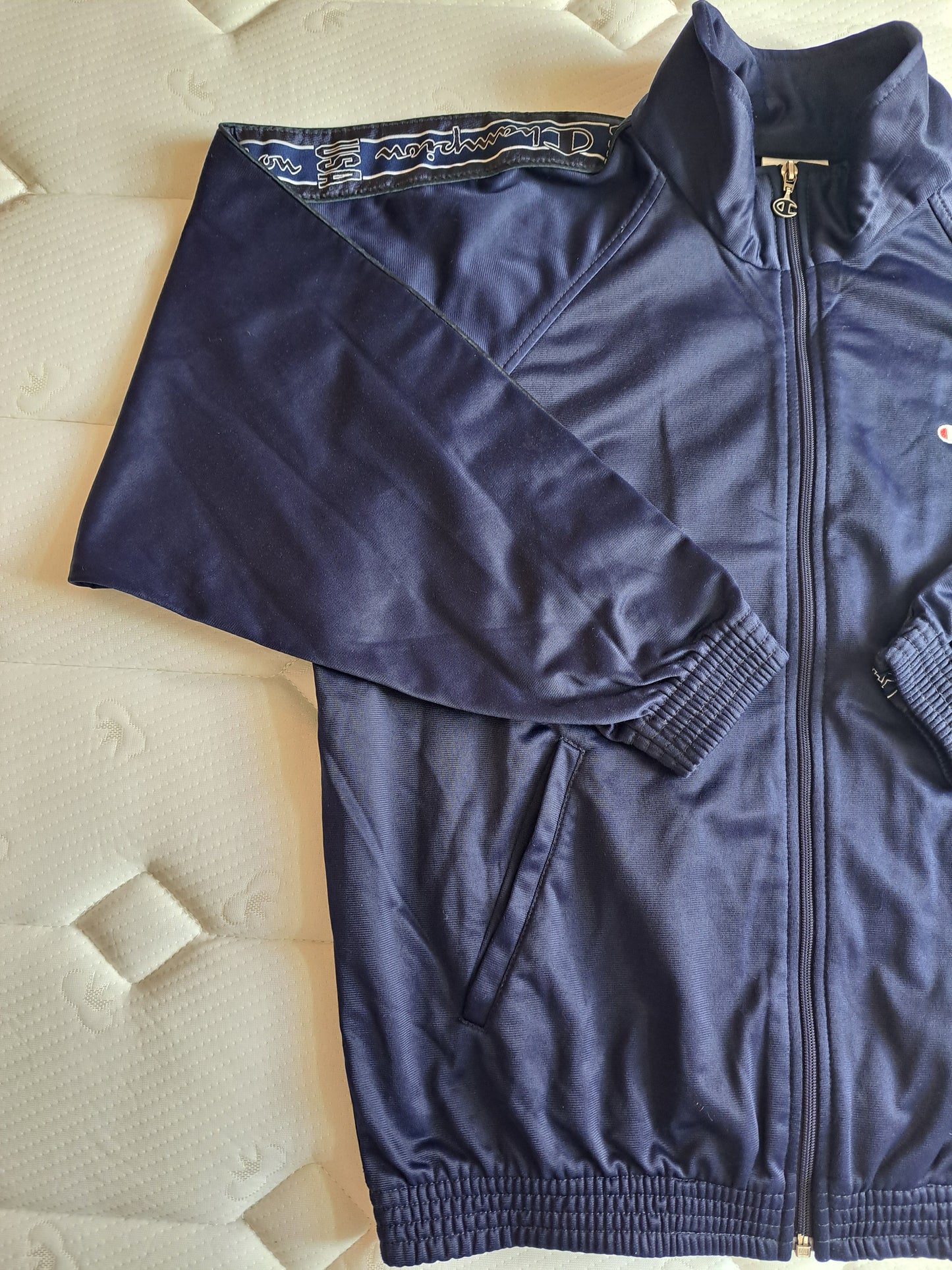 Champion Navy Track Jacket Small Zip Up Sports Jacket Y2K Athleisure
