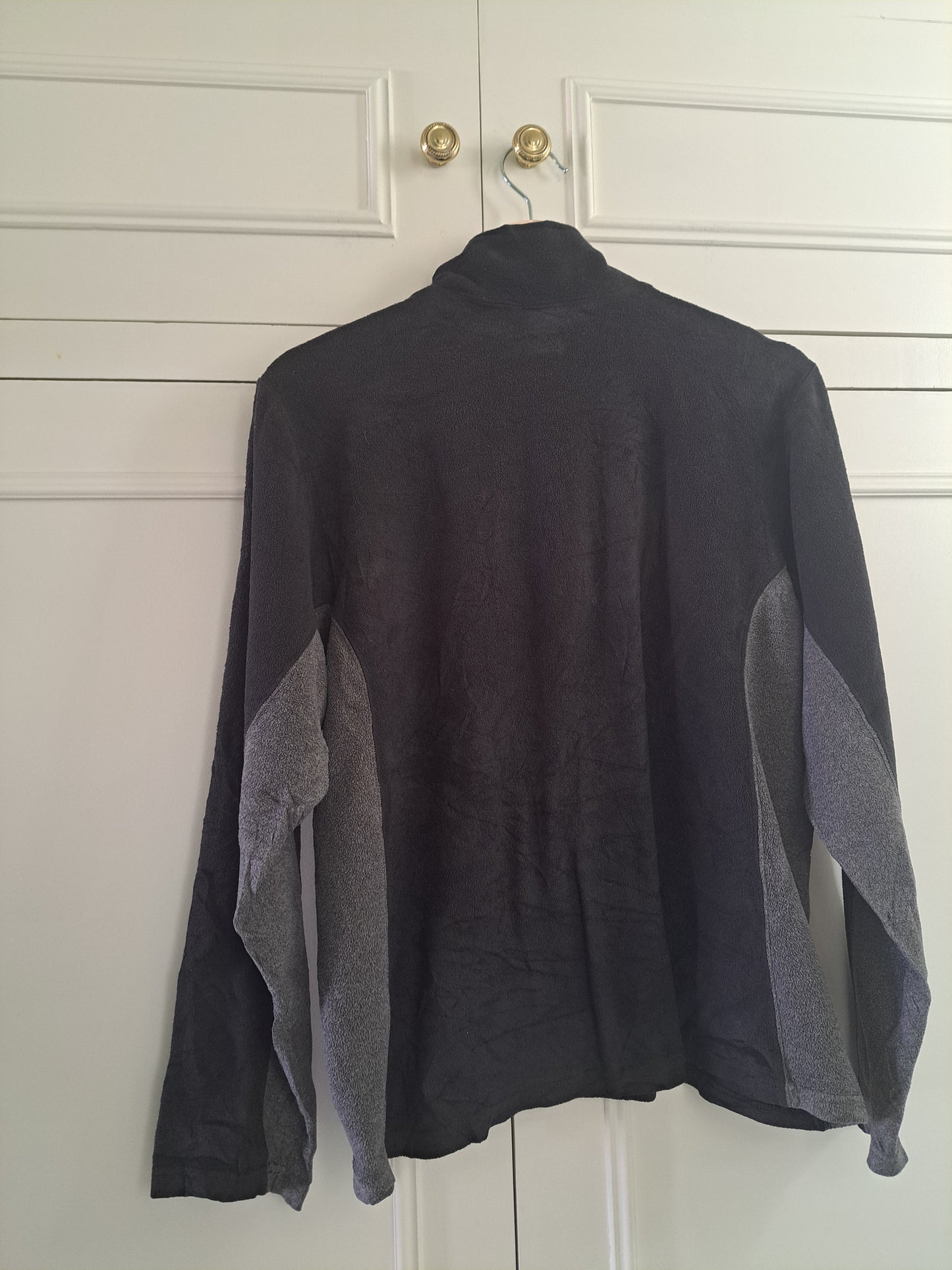 The North Face Polartec 1/4 Zip Fleece Youth XL Black Grey Outdoor Hiking Jacket
