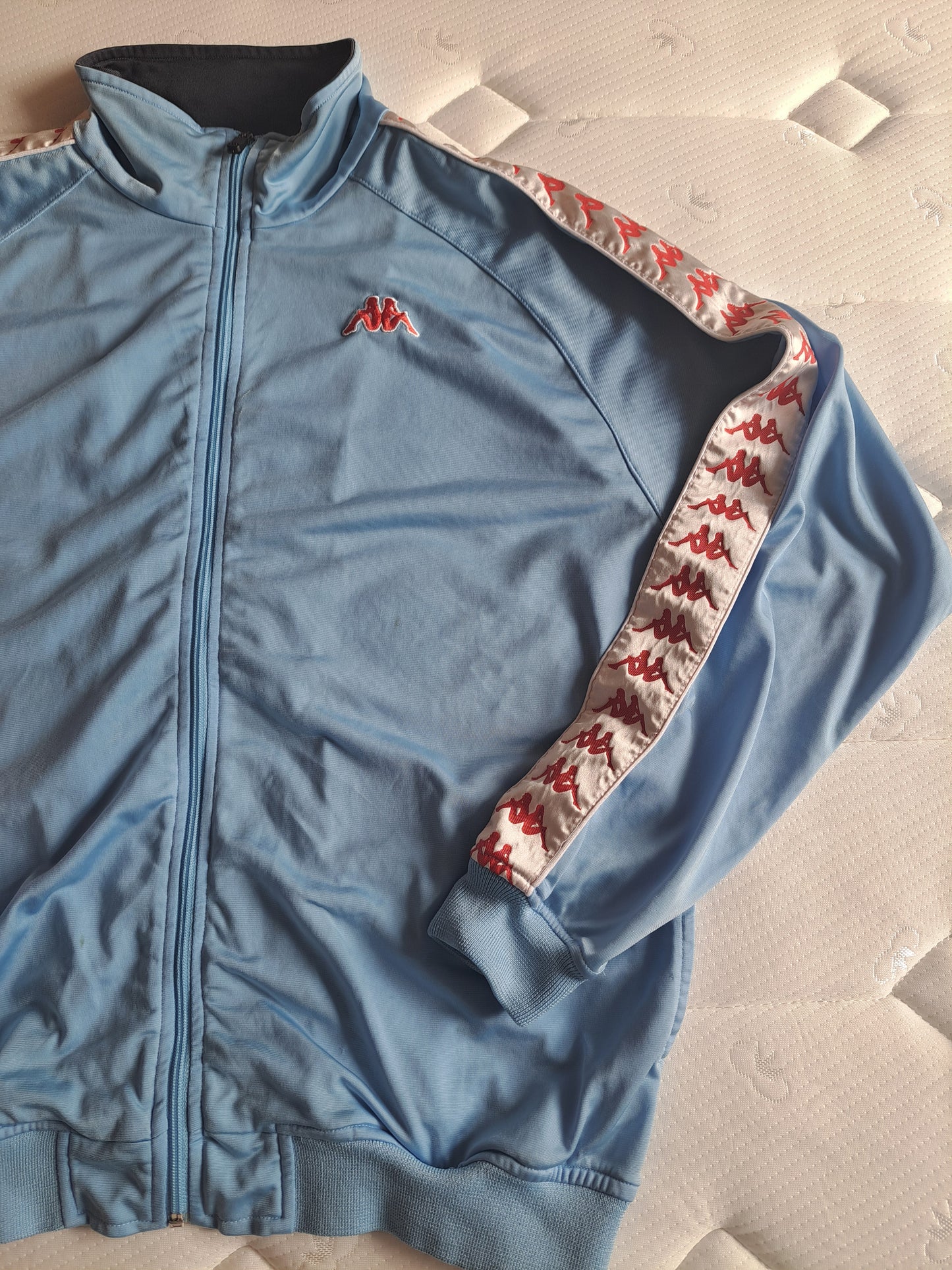 Kappa Baby Blue Track Jacket Large Y2K Vintage Style Zip Up