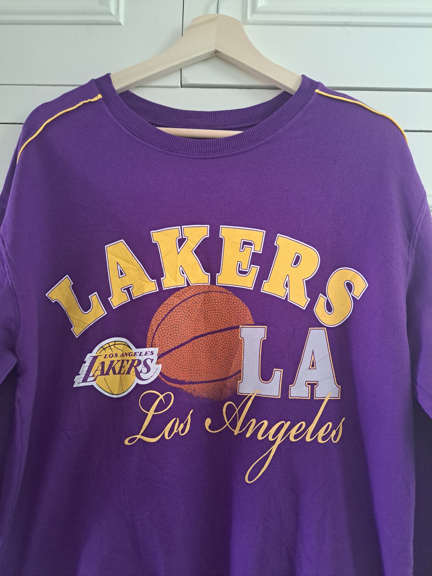 NBA Los Angeles Lakers Purple Sweatshirt M Basketball Oversized Streetwear Y2K