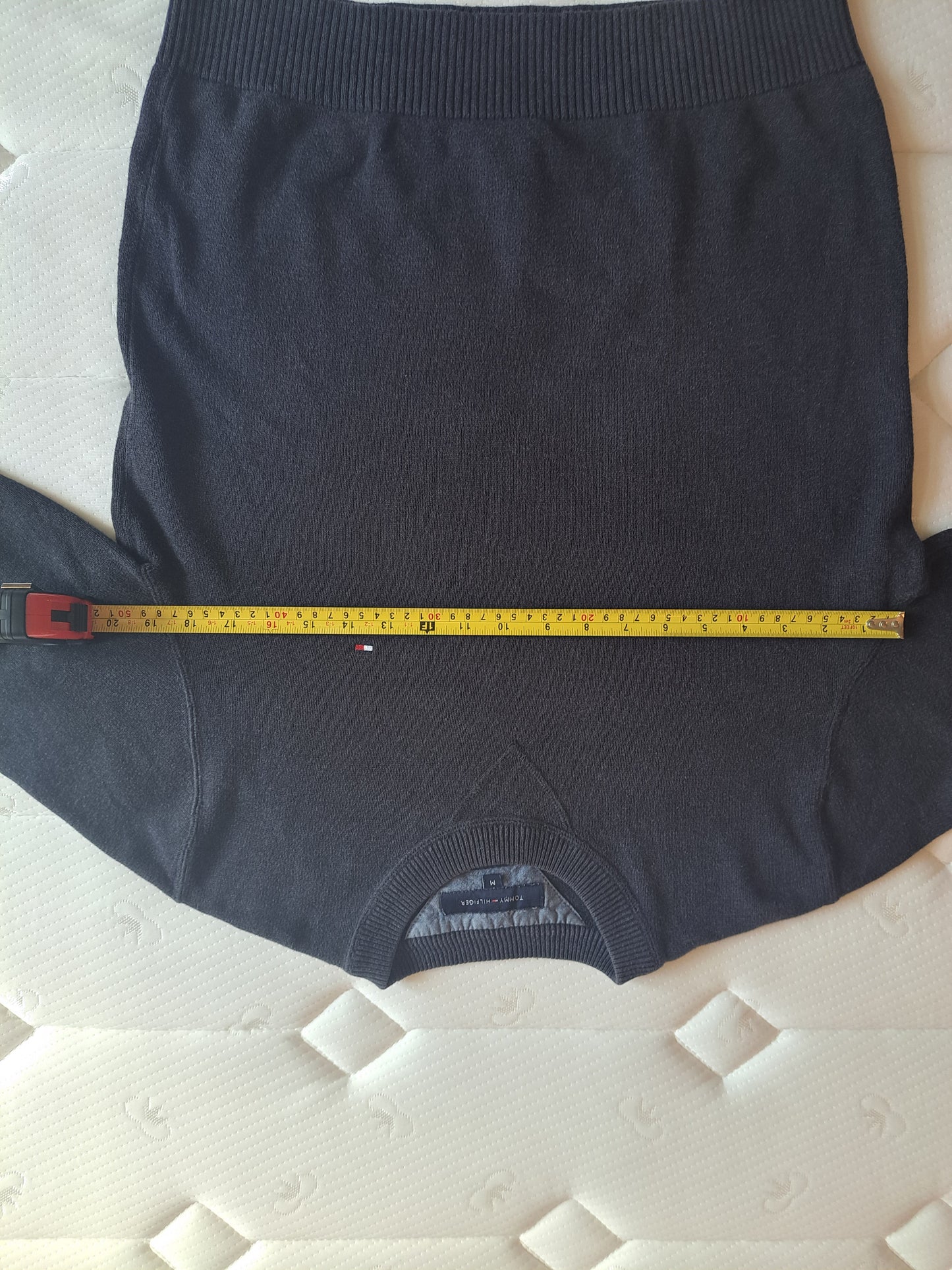 Tommy Hilfiger Crew Neck Jumper Grey Cotton Knit Size M