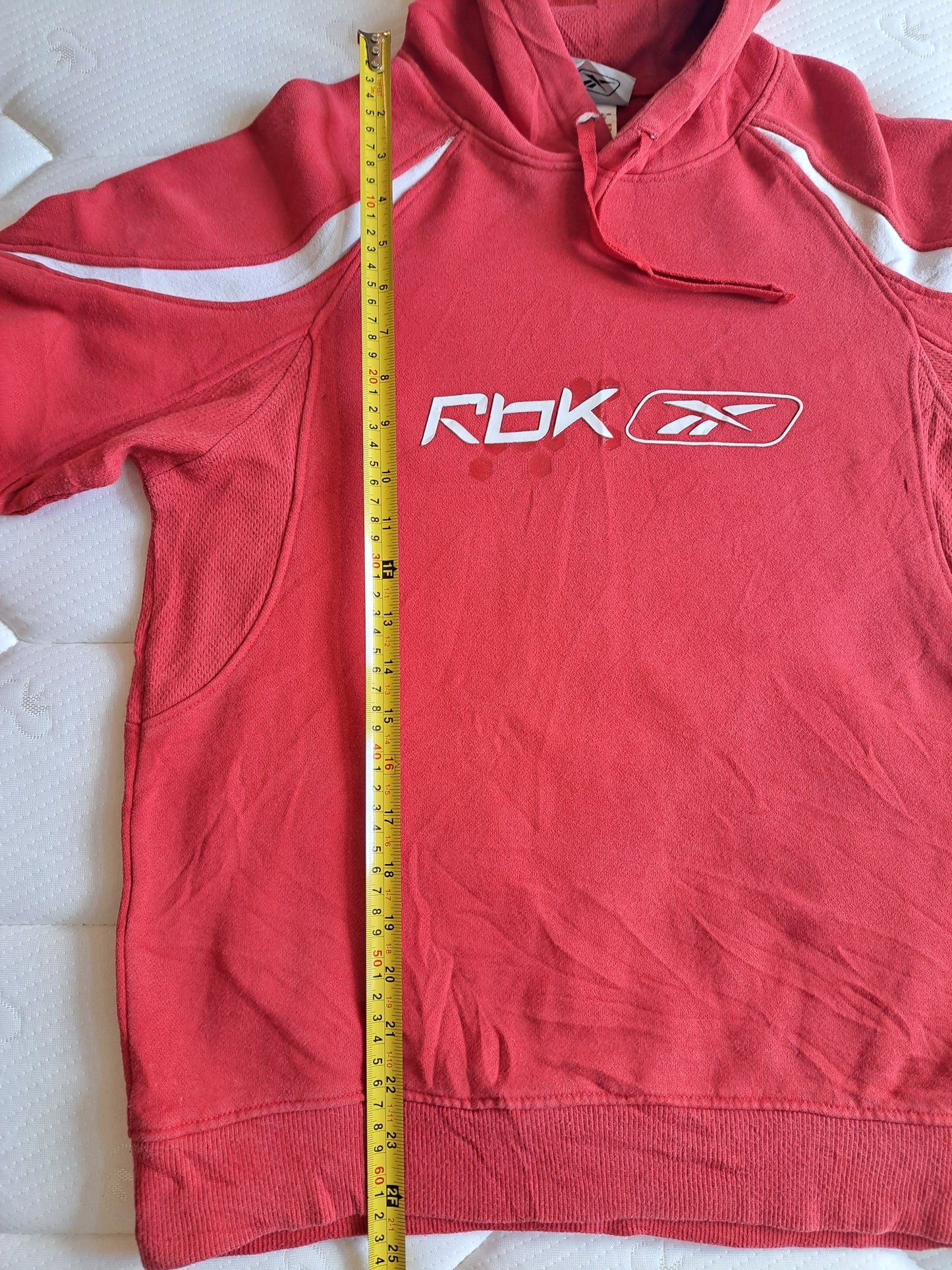 Reebok Red Y2K Hoodie XS Vintage Style Sports Sweatshirt