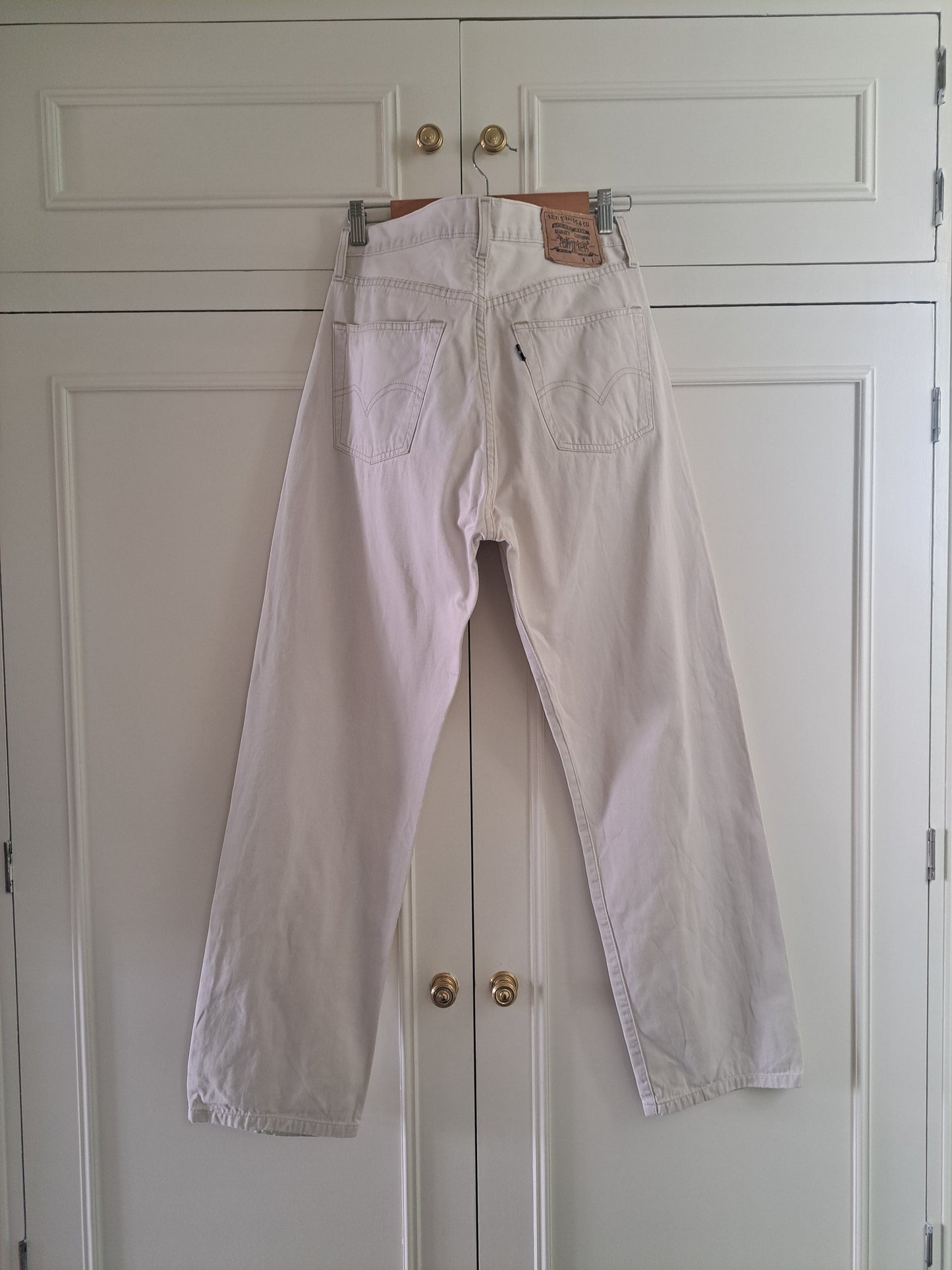 Levi's White Straight Leg Jeans Casual Cotton Denim Trousers W30 L32