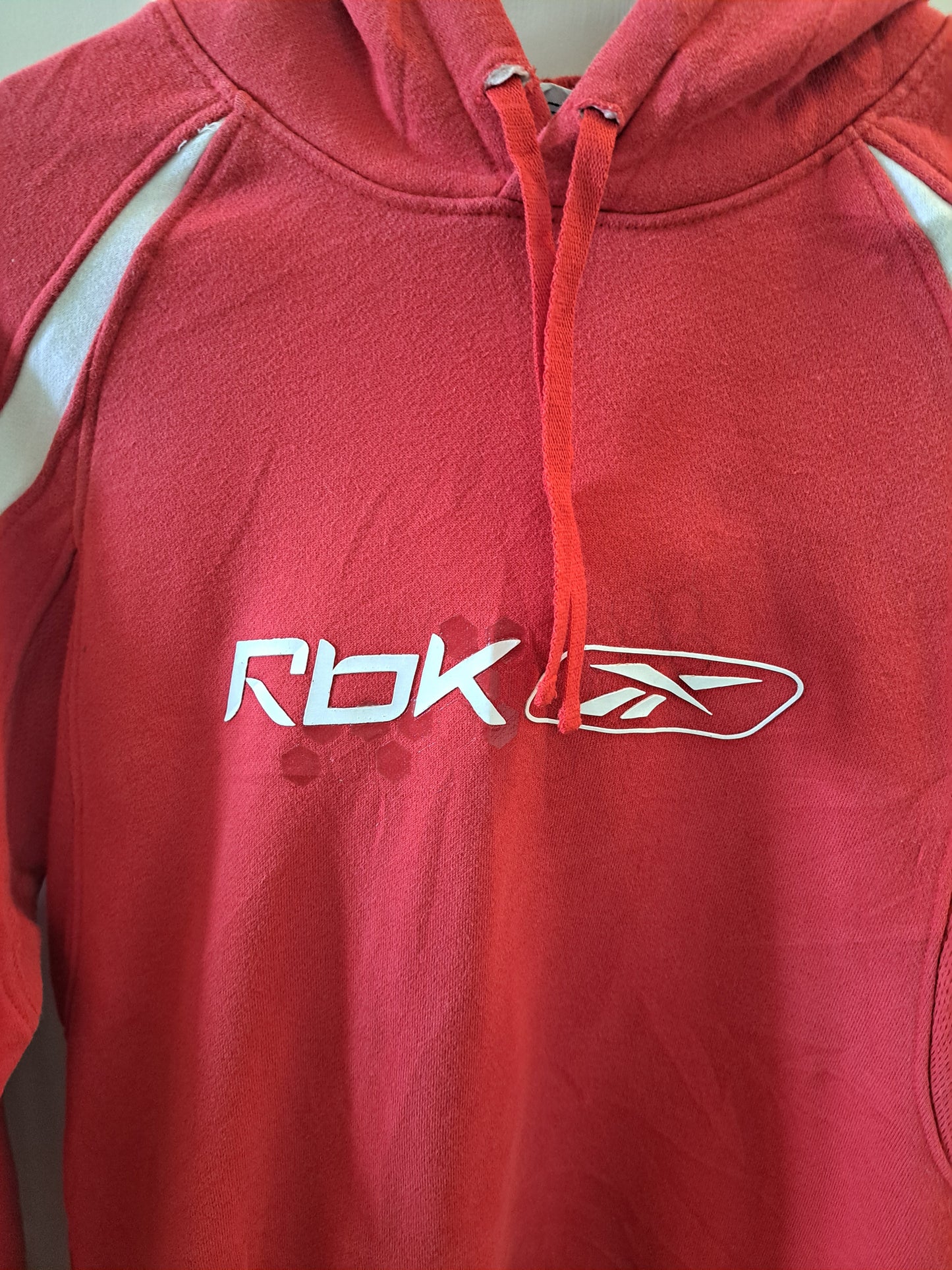 Reebok Red Y2K Hoodie XS Vintage Style Sports Sweatshirt