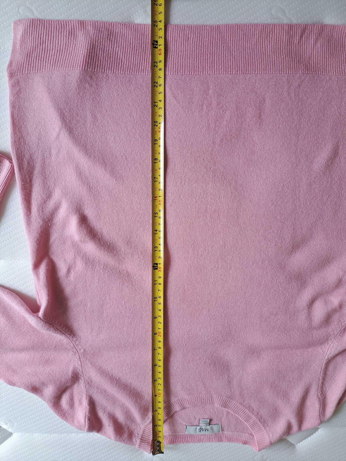 M&S Pink Crew Neck Jumper Size 12 Lightweight Knit Soft Touch Sweater