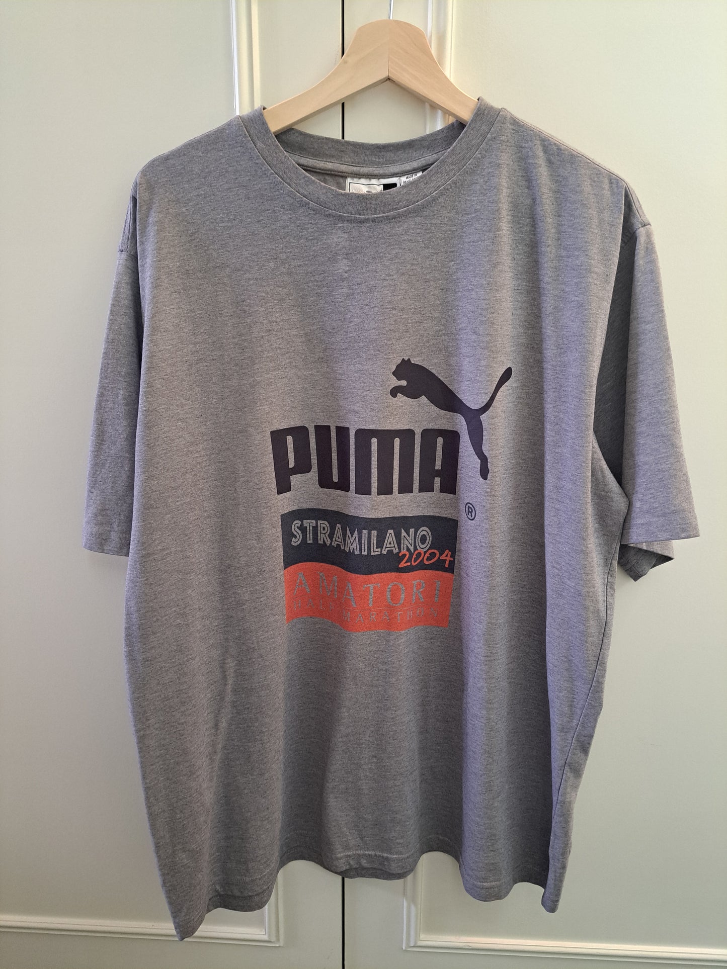 Puma Graphic T Shirt Grey Casual Sportswear Tee Size XL