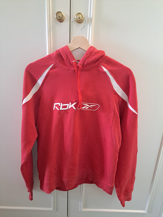 Reebok Red Y2K Hoodie XS Vintage Style Sports Sweatshirt