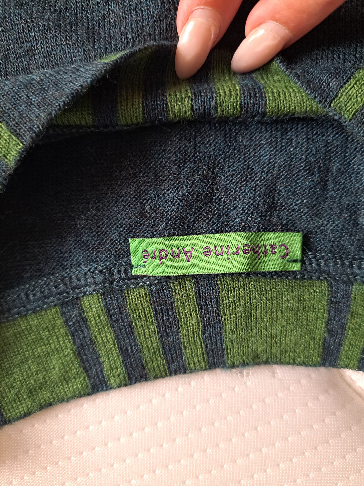 Catherine André Made in France Colour Block Jumper Size S Artistic Knit Sweater