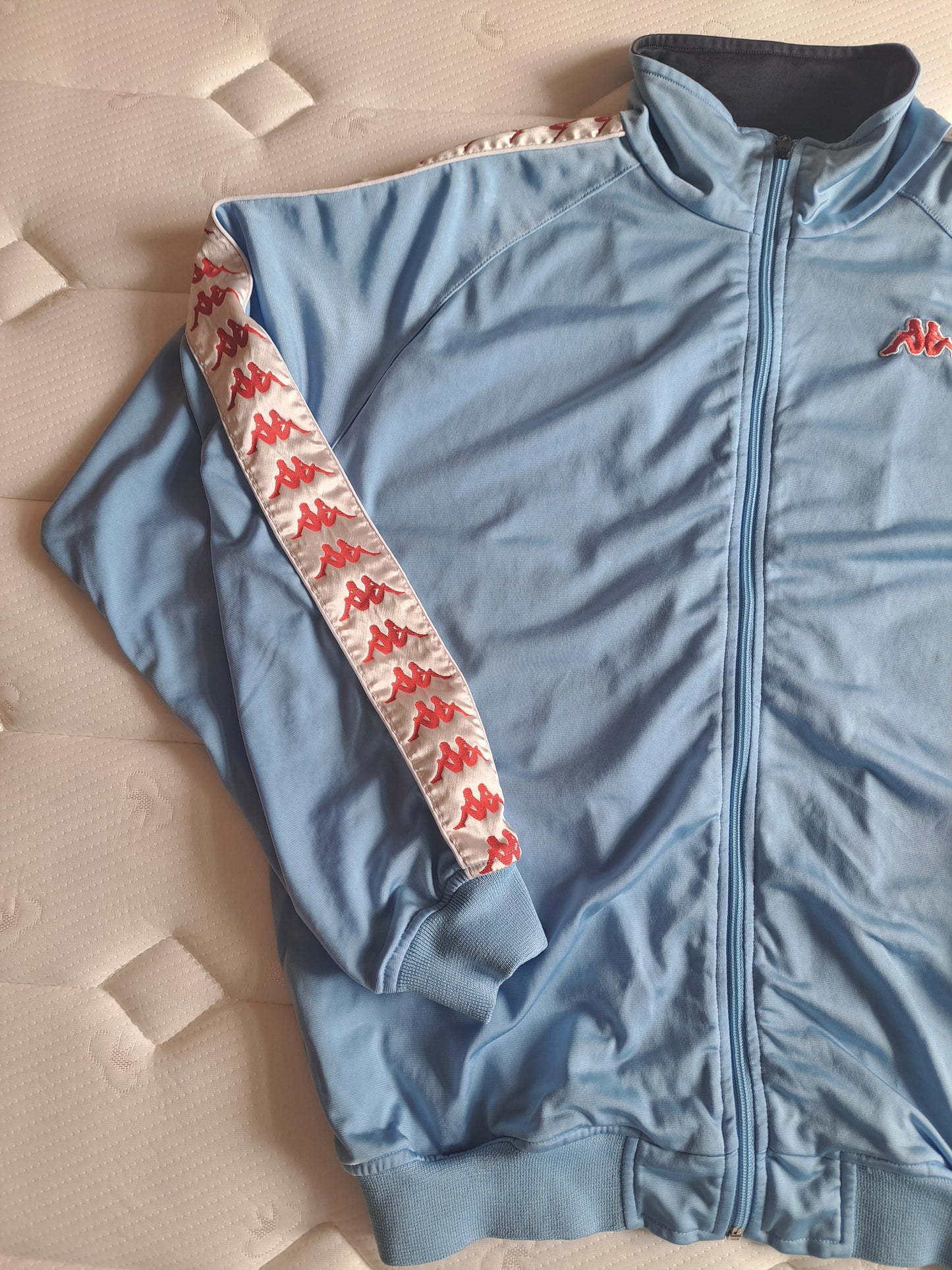 Kappa Baby Blue Track Jacket Large Y2K Vintage Style Zip Up