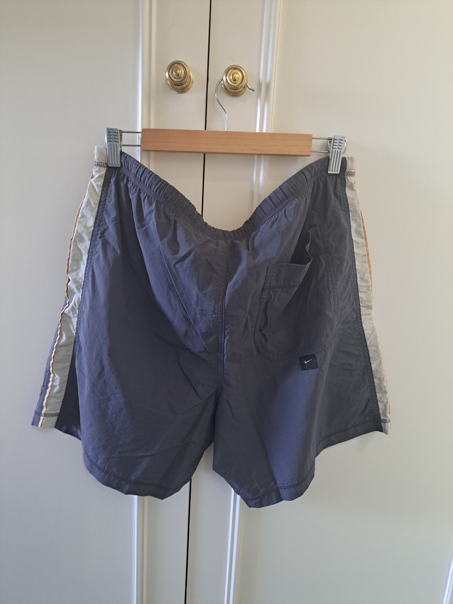 Nike Swim Shorts Grey Mesh Lined Y2K Style Size Medium