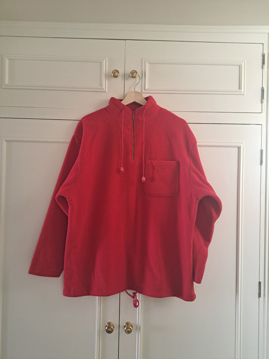 Dash Red Fleece Half Zip Sweatshirt Jumper Size 16 Pullover Unisex