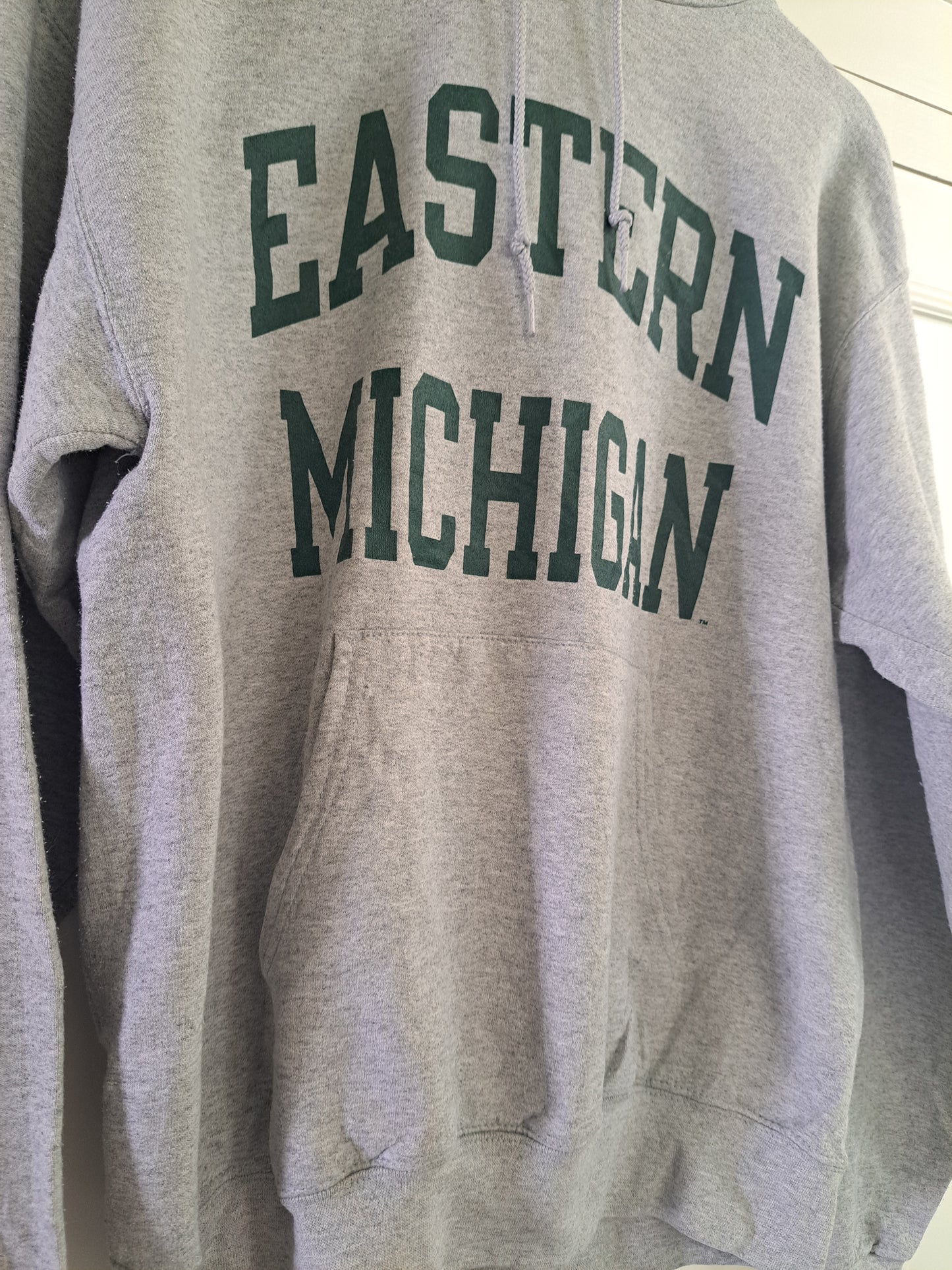 Eastern Michigan Grey Hoodie XL Varsity College Pullover Y2K Campus Sweatshirt