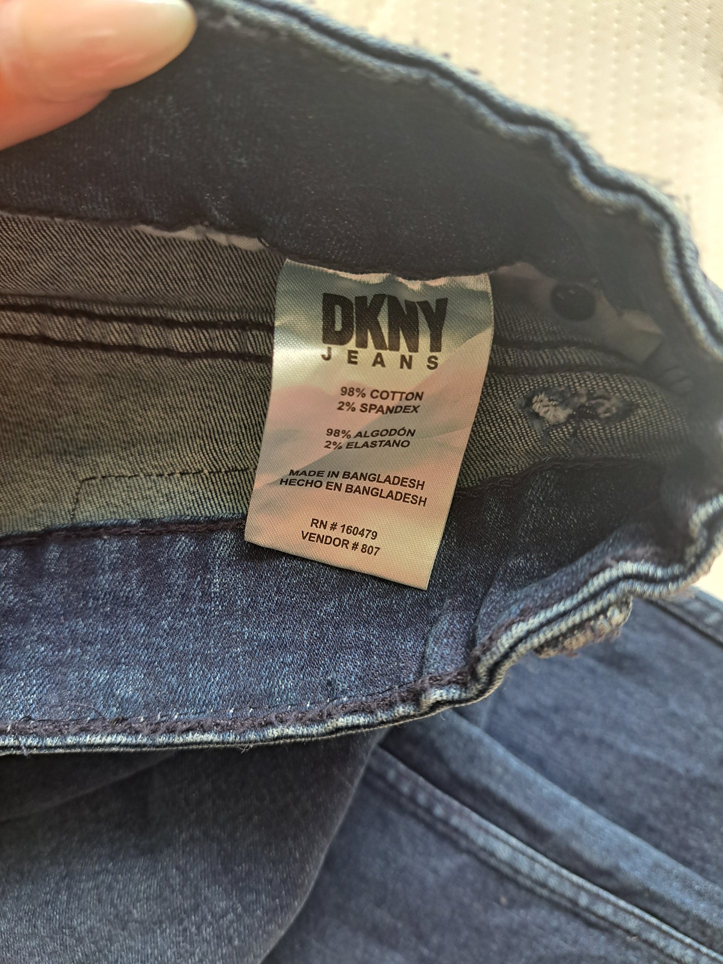 DKNY Duane Straight Fit Jeans Dark Blue Denim Stretch Jeans W40 L32