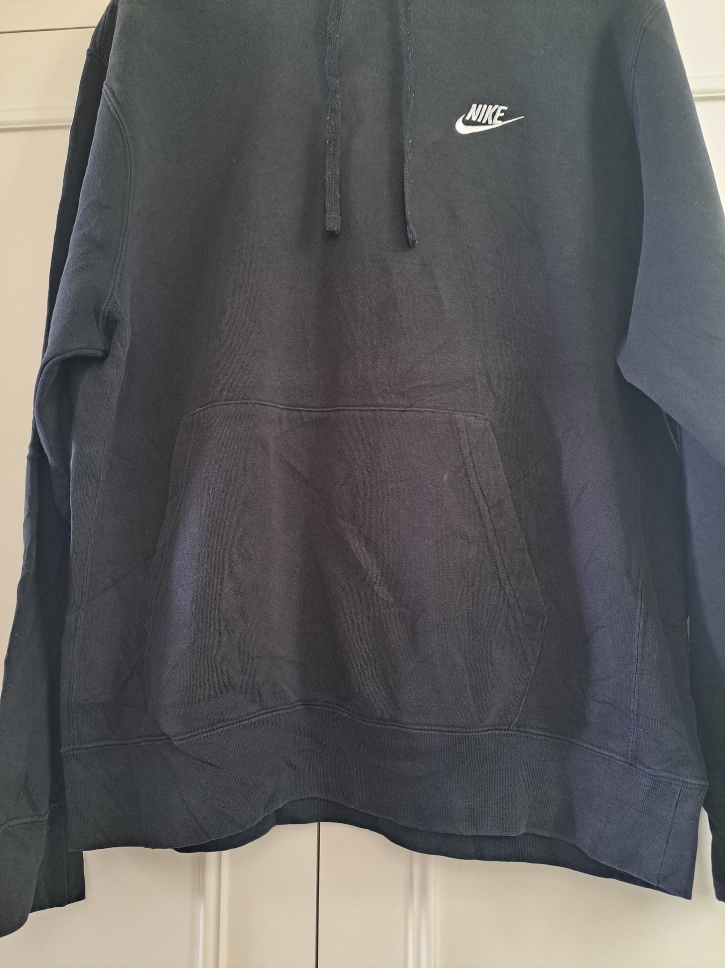 Nike Black Hoodie L Logo Pullover Sports Gym Streetwear Casual Sweatshirt Unisex