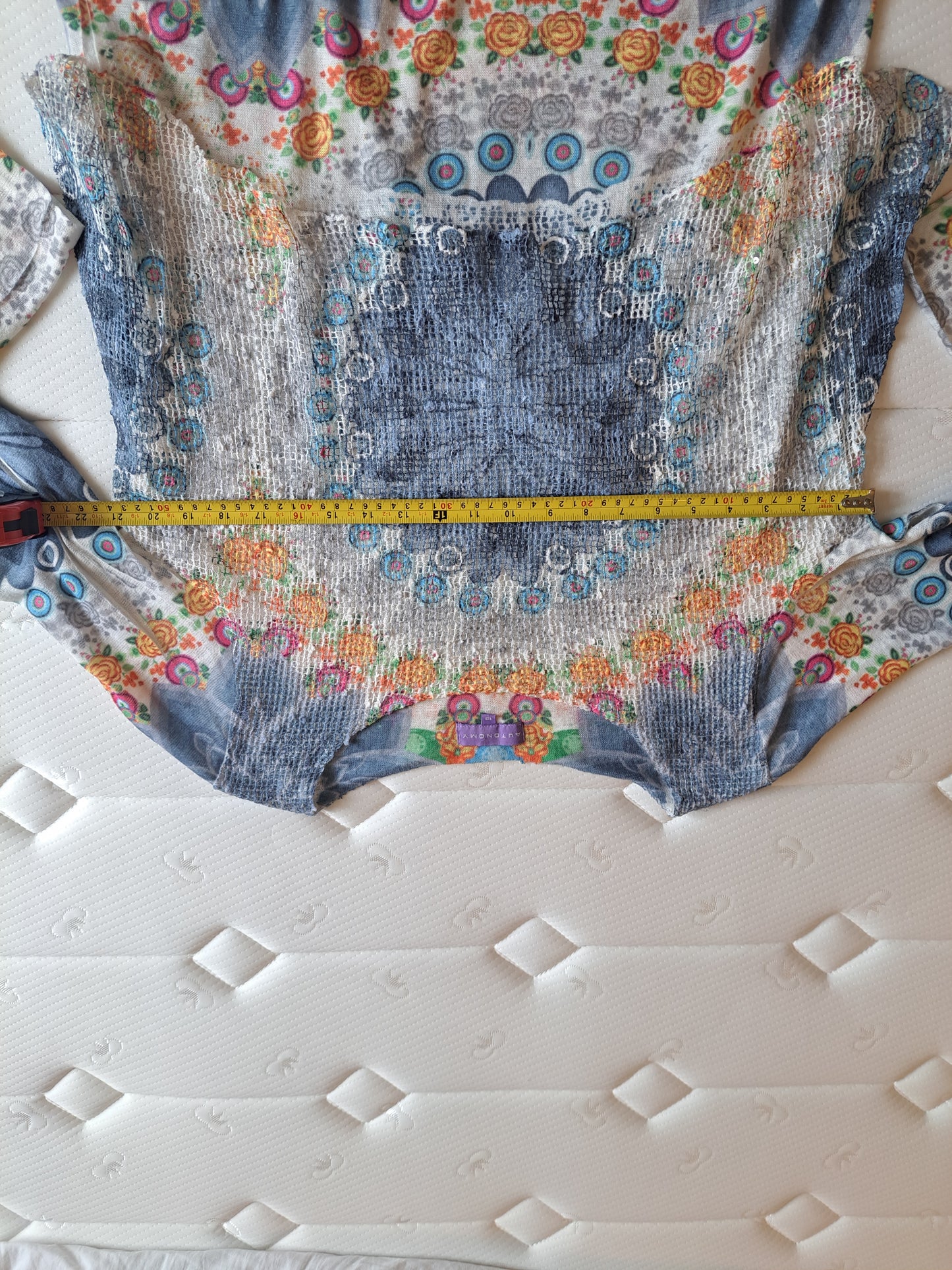 Autonomy Printed Knit Top Size 12 Boho Mandala Long Sleeve Top