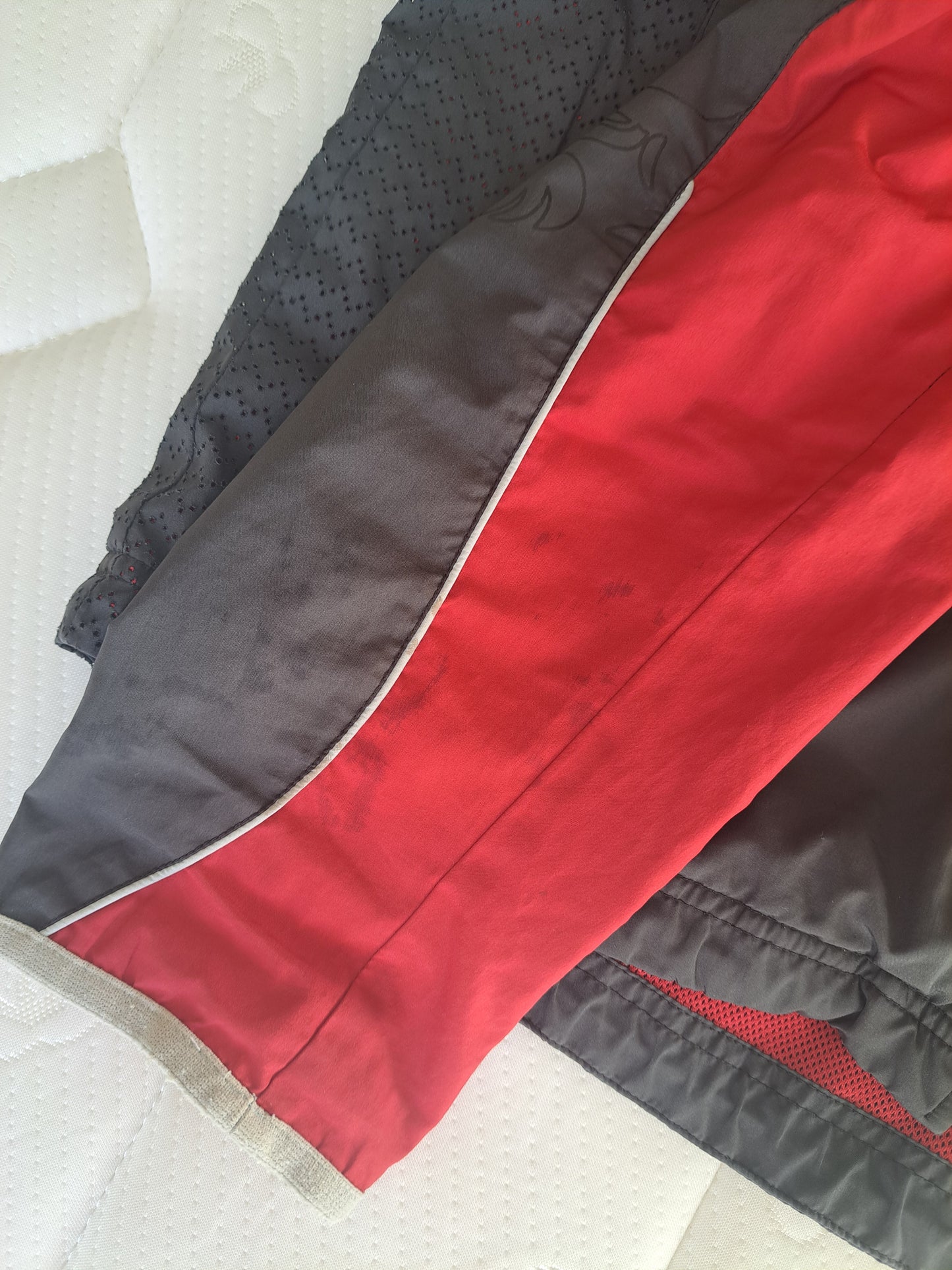 Le Coq Sportif Dark Grey/Washed Black Red Windbreaker Jacket Size L