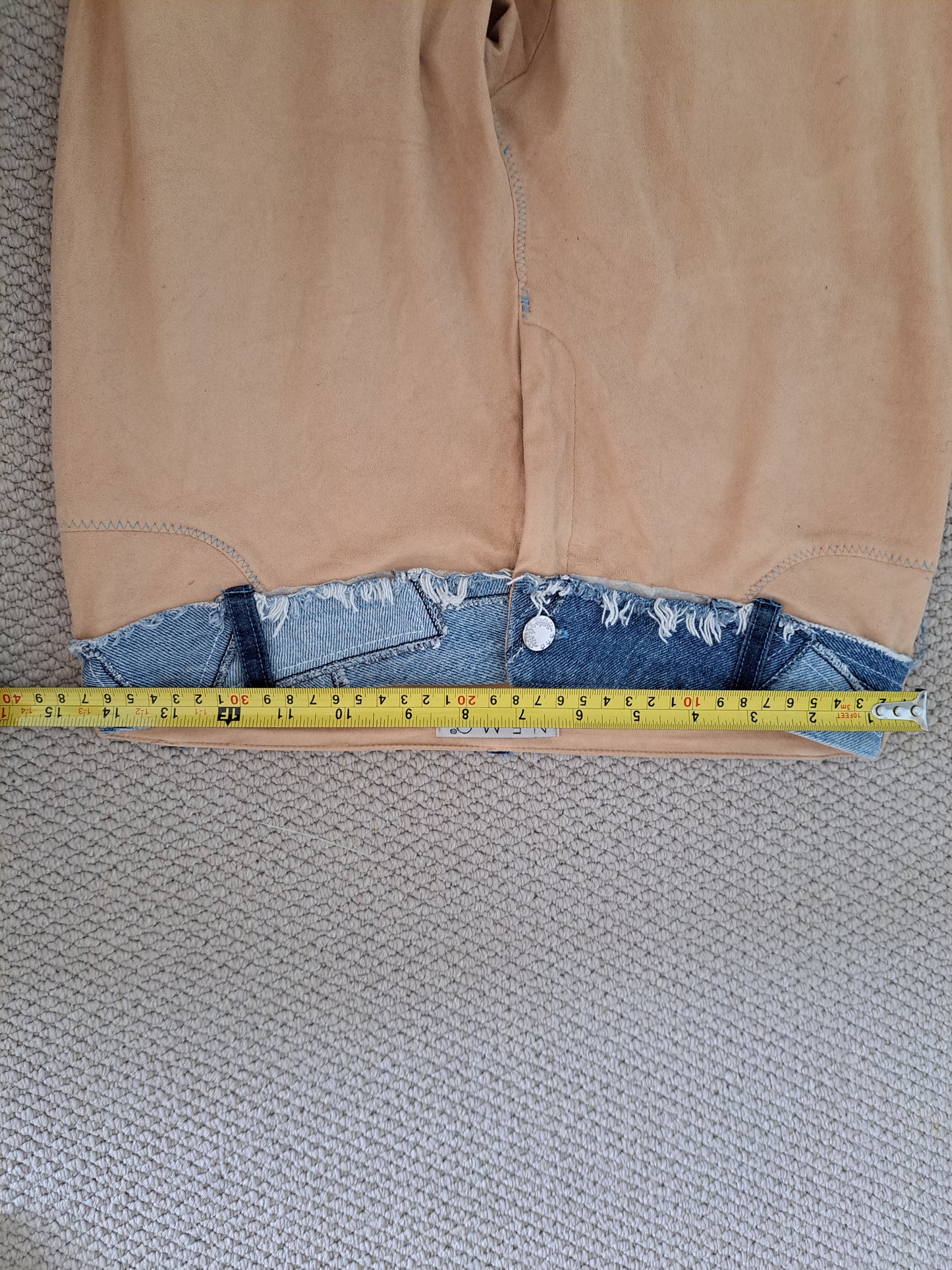 Nemo Made in Italy Flared Trousers Beige Stretch Boho Festival Pants