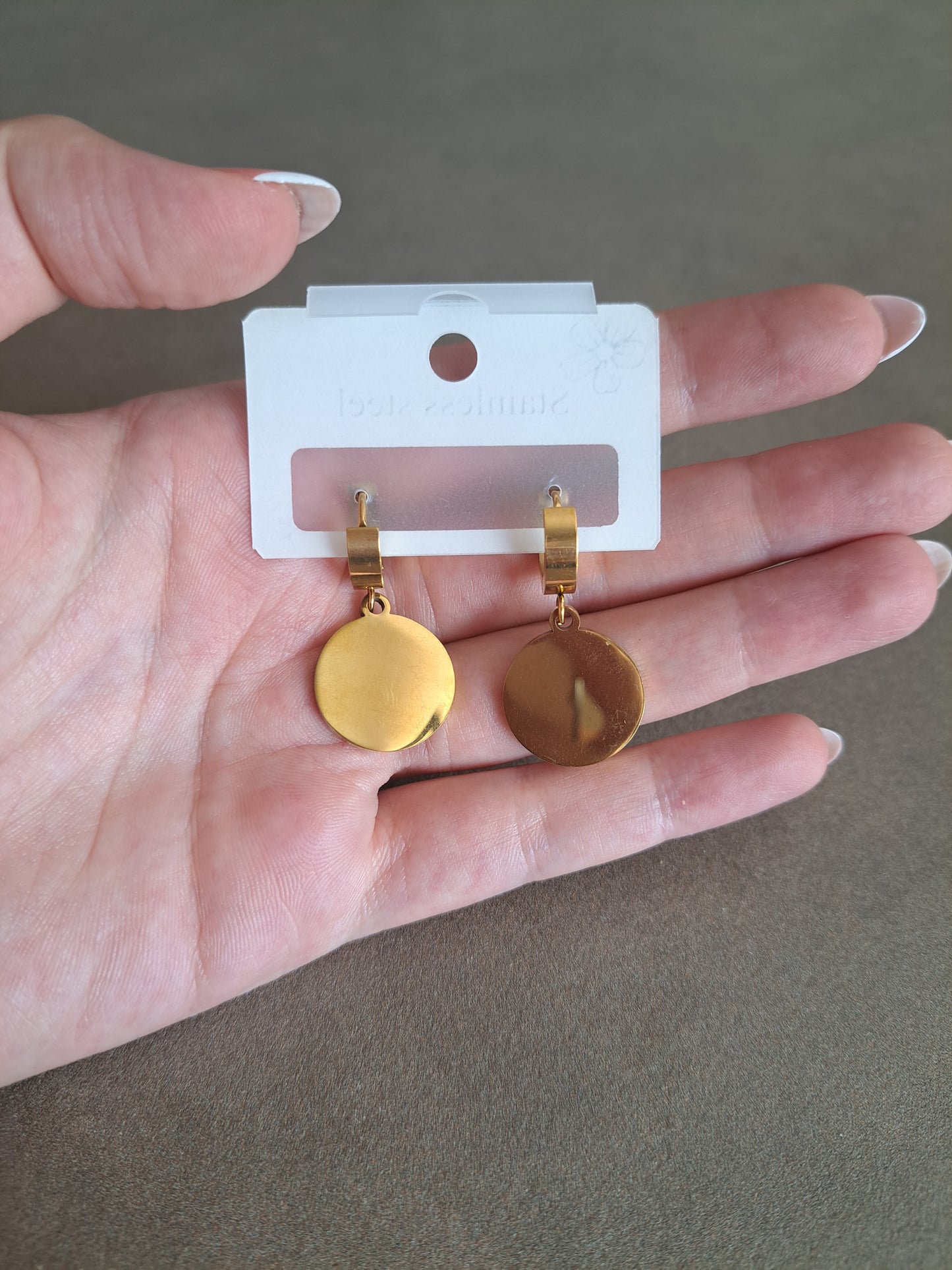 Sun & Moon Drop Hoop Earrings Gold Tone Celestial Earrings White Enamel Dang