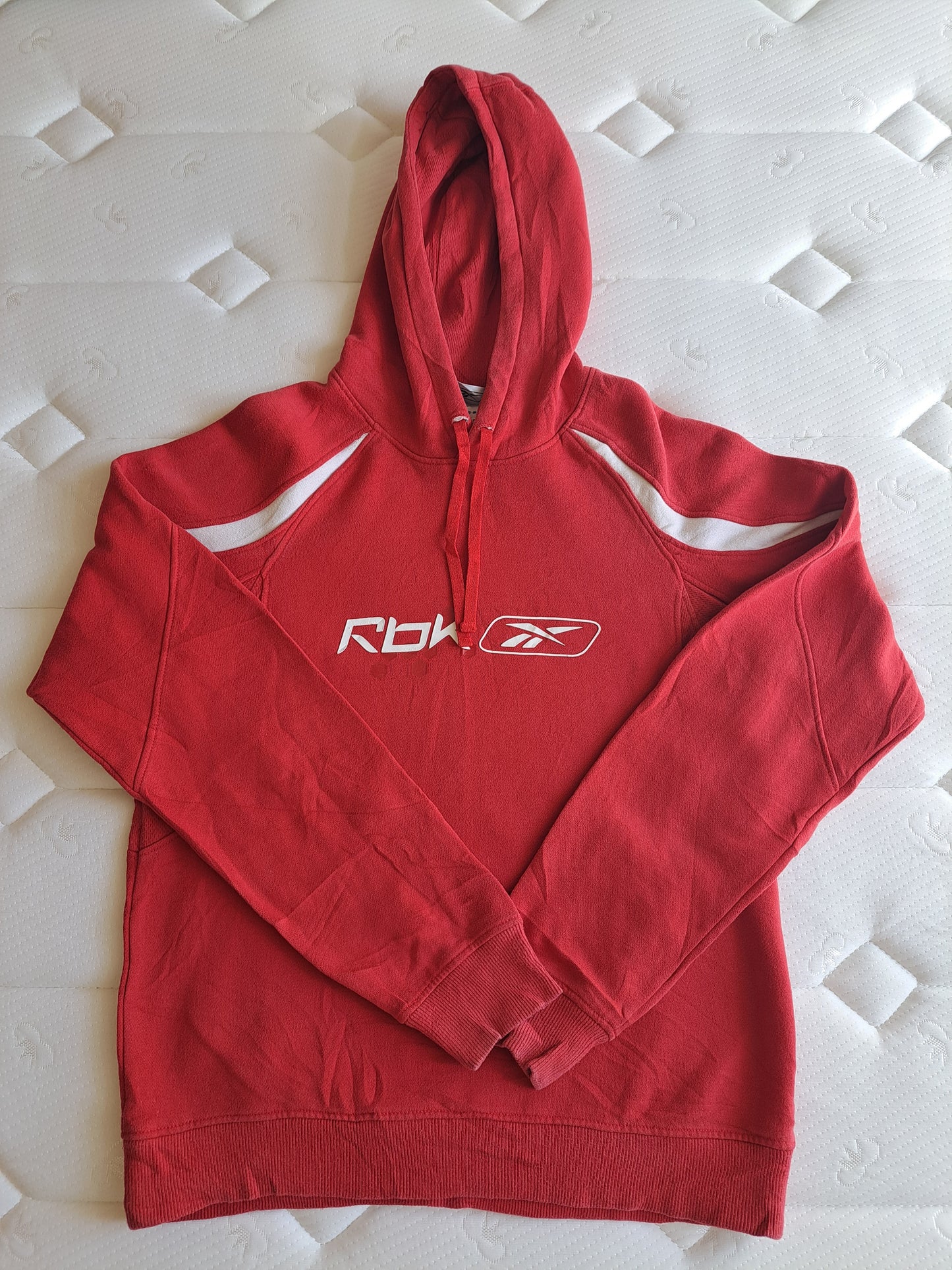 Reebok Red Y2K Hoodie XS Vintage Style Sports Sweatshirt