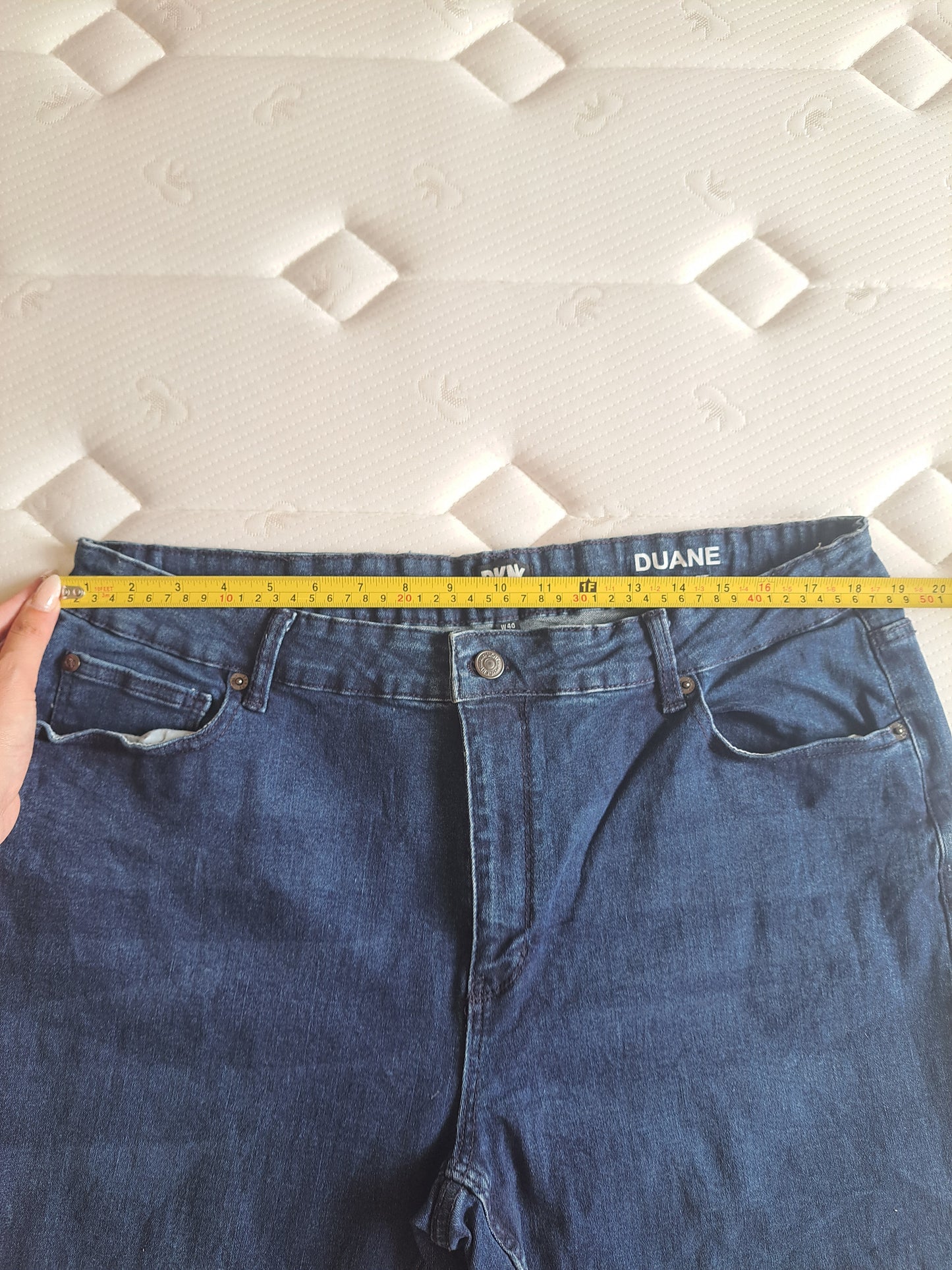 DKNY Duane Straight Fit Jeans Dark Blue Denim Stretch Jeans W40 L32