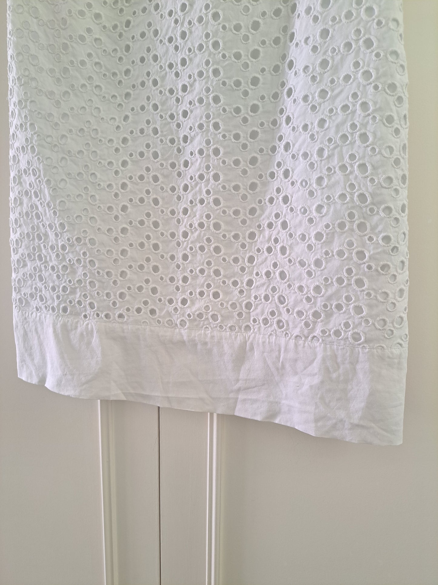 Principles White Broderie Anglaise Dress Size 12 Cotton Summer Dress EU 40