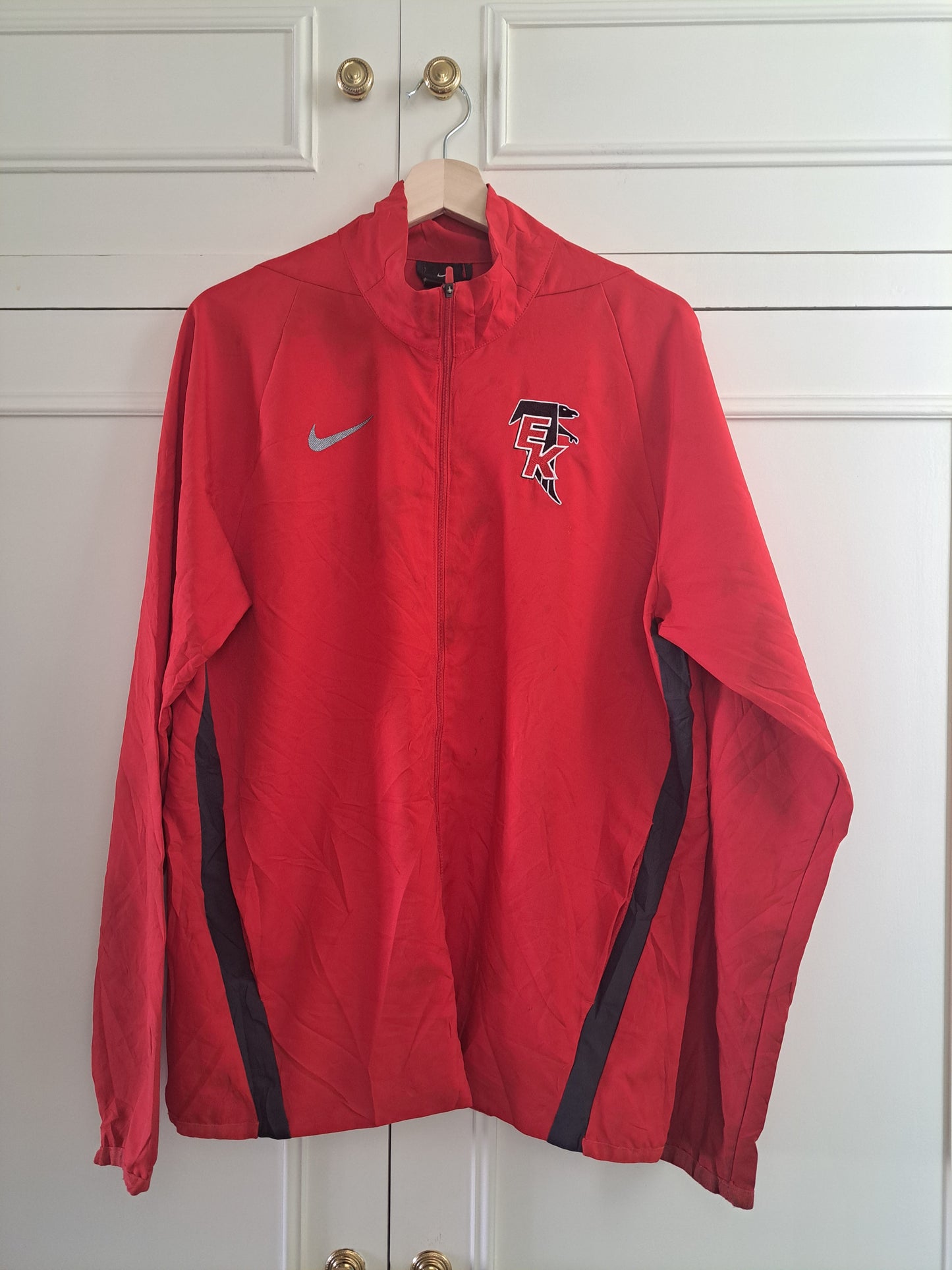 Nike Dri-FIT Red Track Jacket Full Zip Sports Training Running Team Jacket Size