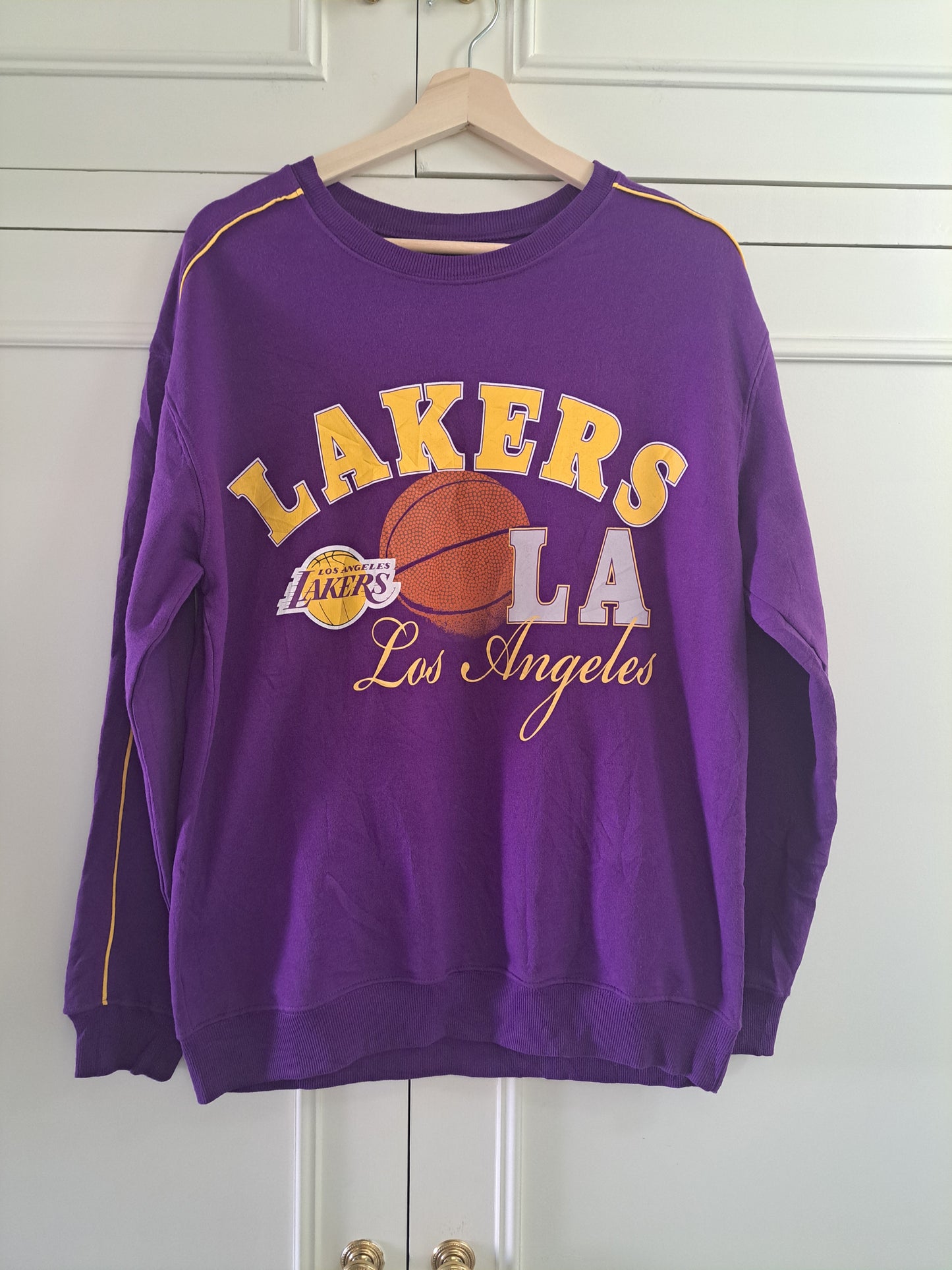 NBA Los Angeles Lakers Purple Sweatshirt M Basketball Oversized Streetwear Y2K