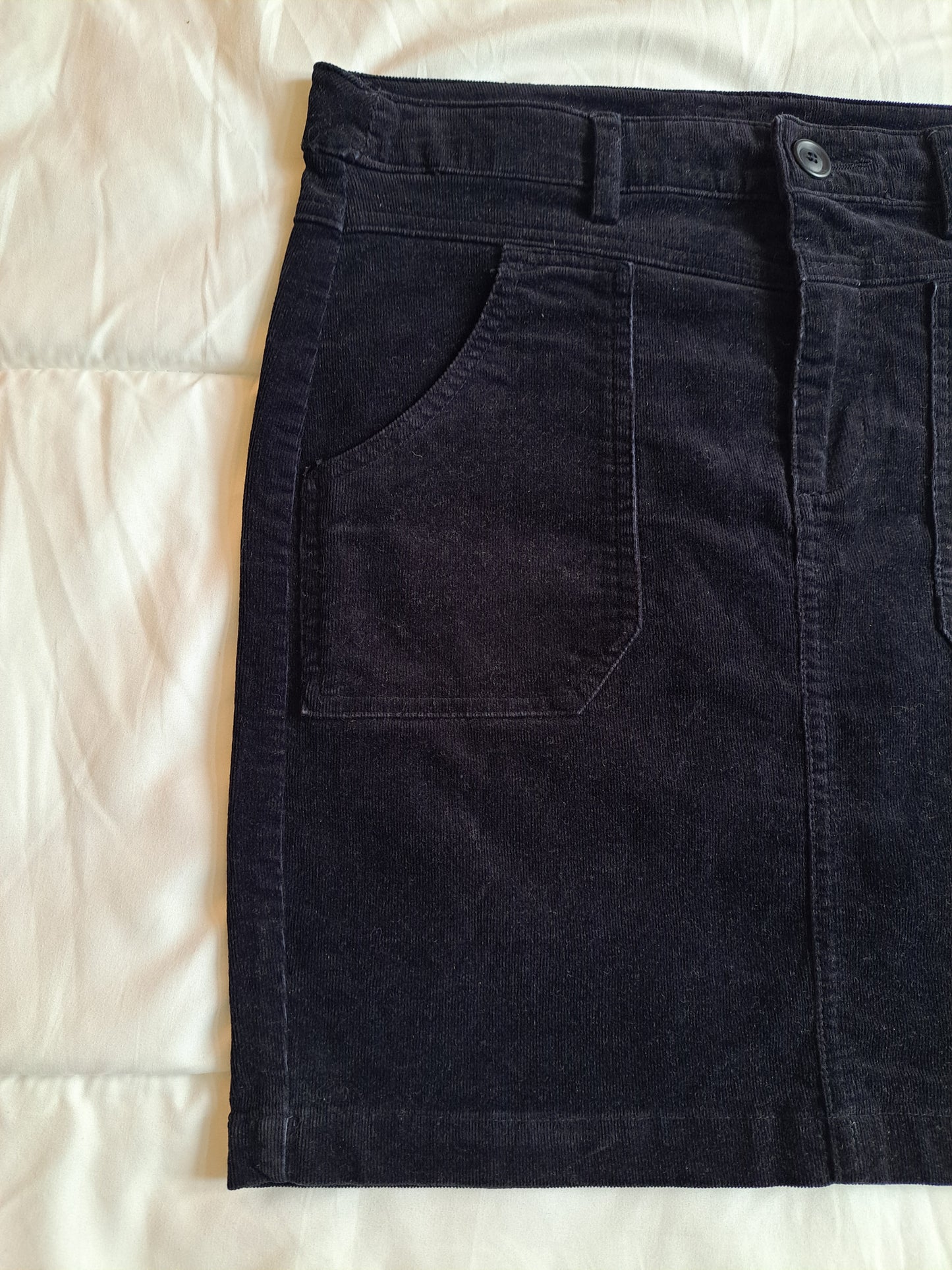 Benetton Corduroy Mini Skirt Black Size 44