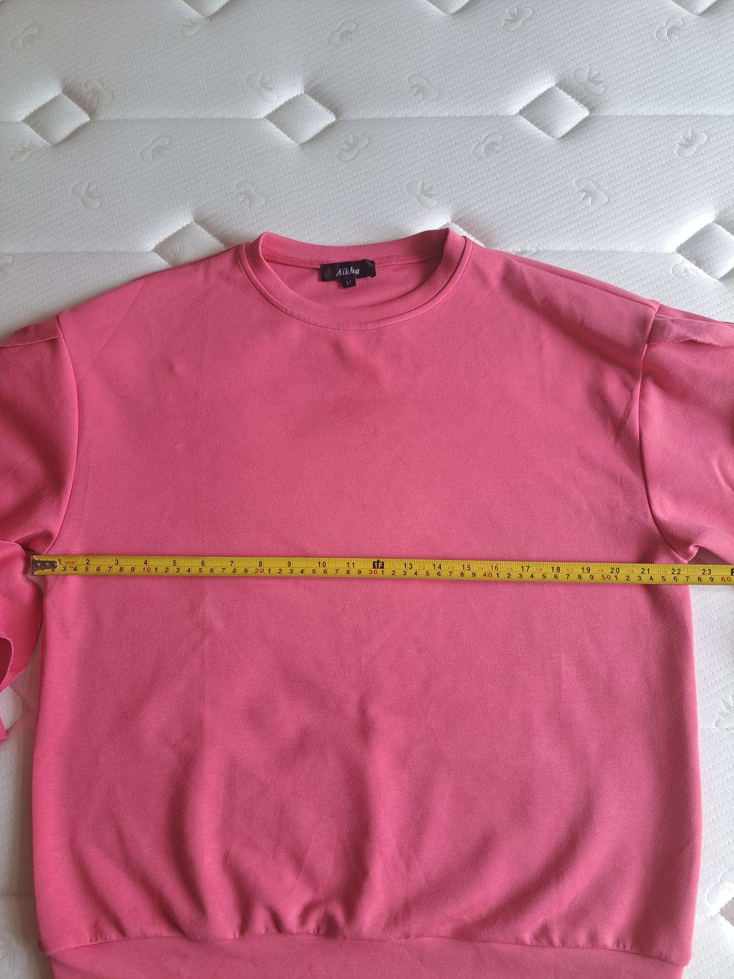 Aikha Pink Ruffle Sleeve Sweatshirt Size M Statement Sleeve Jumper