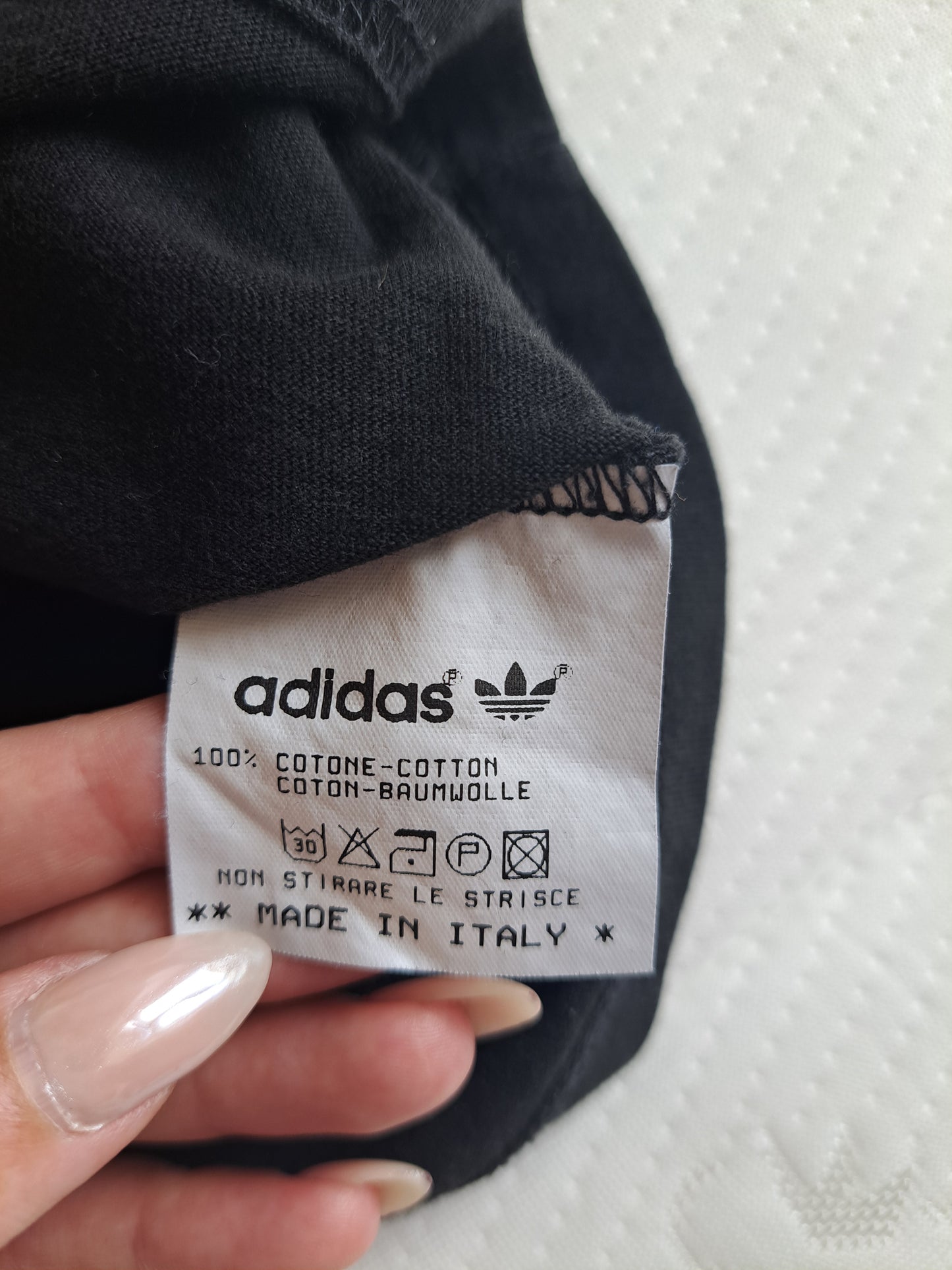 Adidas Polo Shirt Black 3 Stripe Cotton Polo Made in Italy Size XL