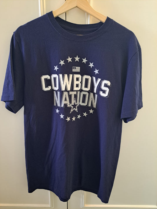 Dallas Cowboys Nation NFL T Shirt Navy Blue Cotton Tee Size M