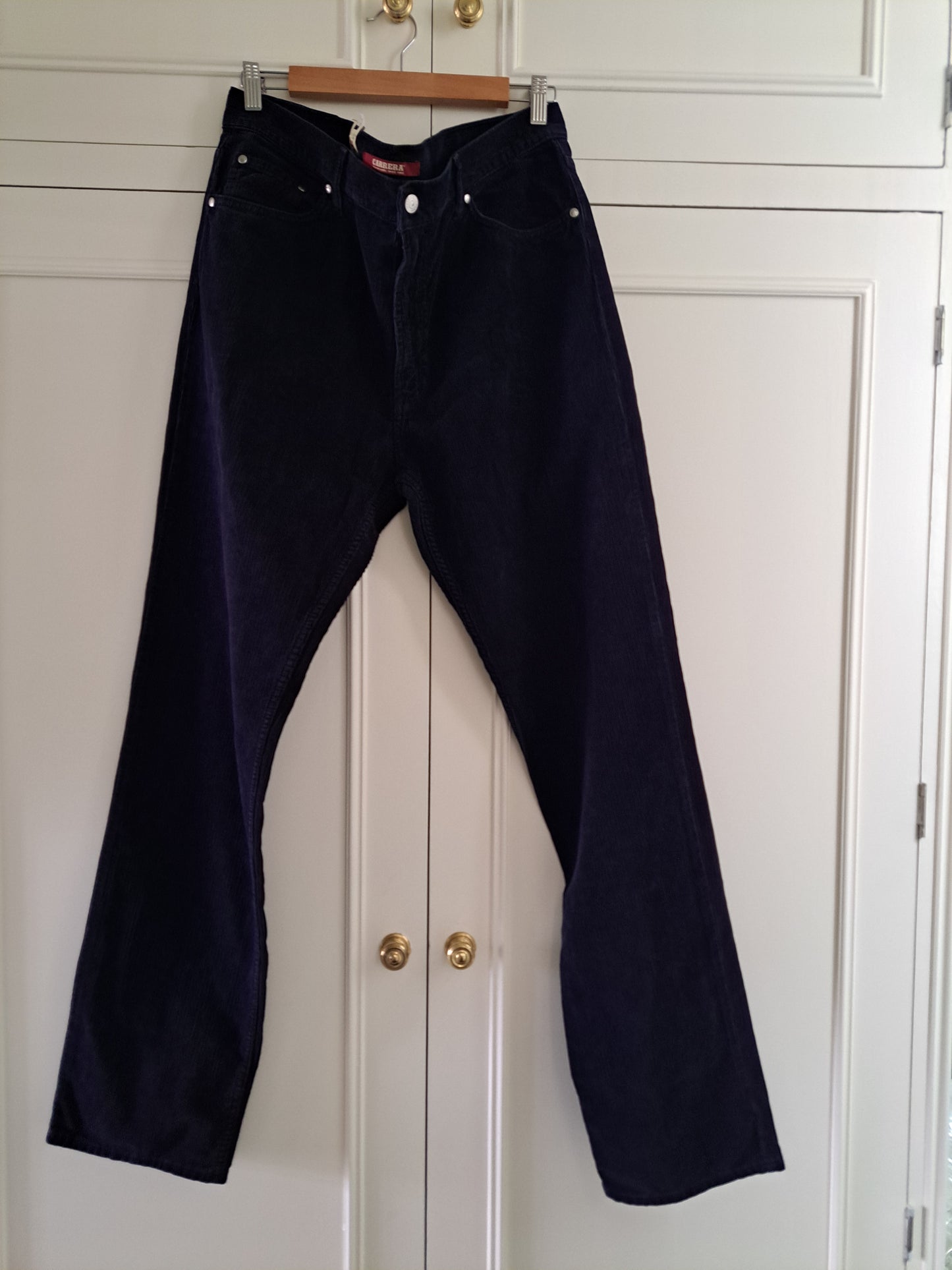 Carrera Navy Corduroy Trousers Straight Leg W38