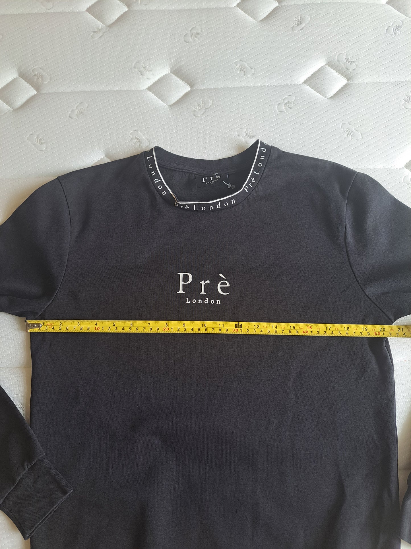 Pré London Black Sweatshirt Size M Cotton Blend Minimalist Logo Jumper