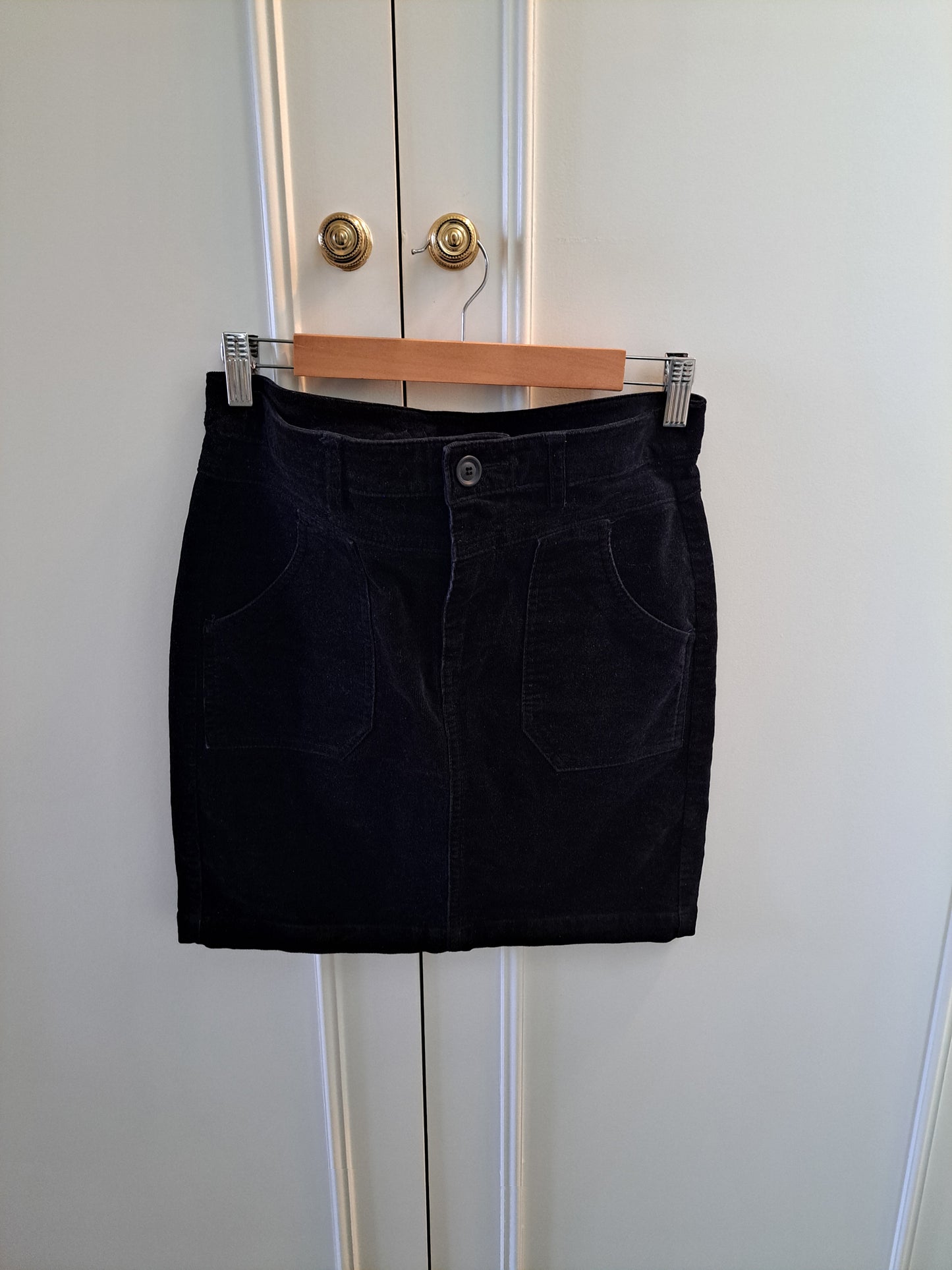 Benetton Corduroy Mini Skirt Black Size 44