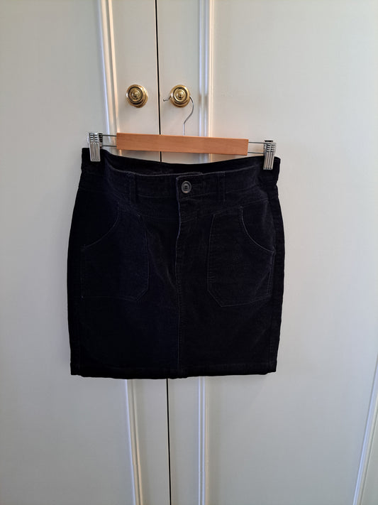 Benetton Corduroy Mini Skirt Black Size 44