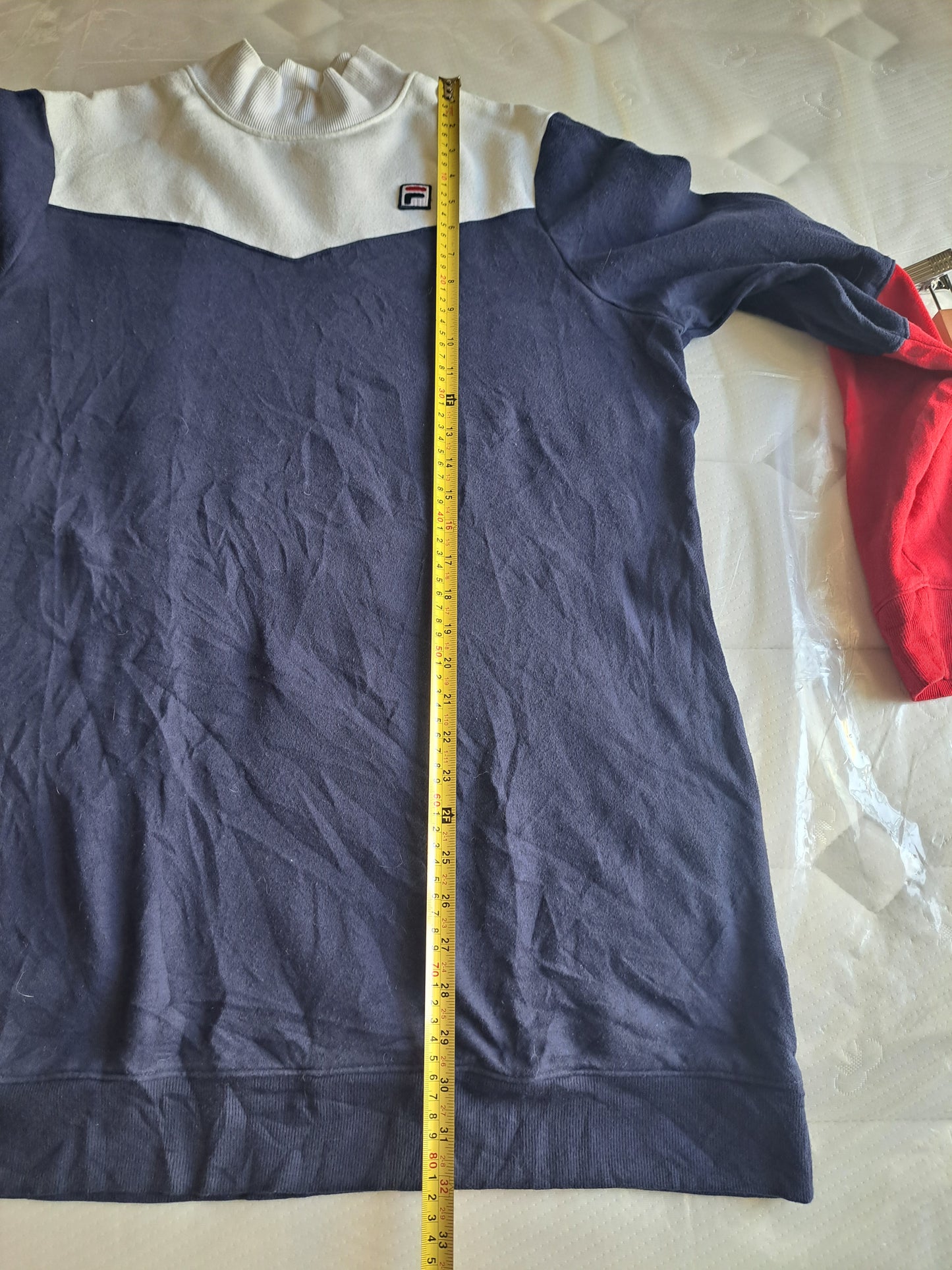 FILA Colour Block Sweatshirt XXL Navy White Red Retro Y2K Streetwear Oversized