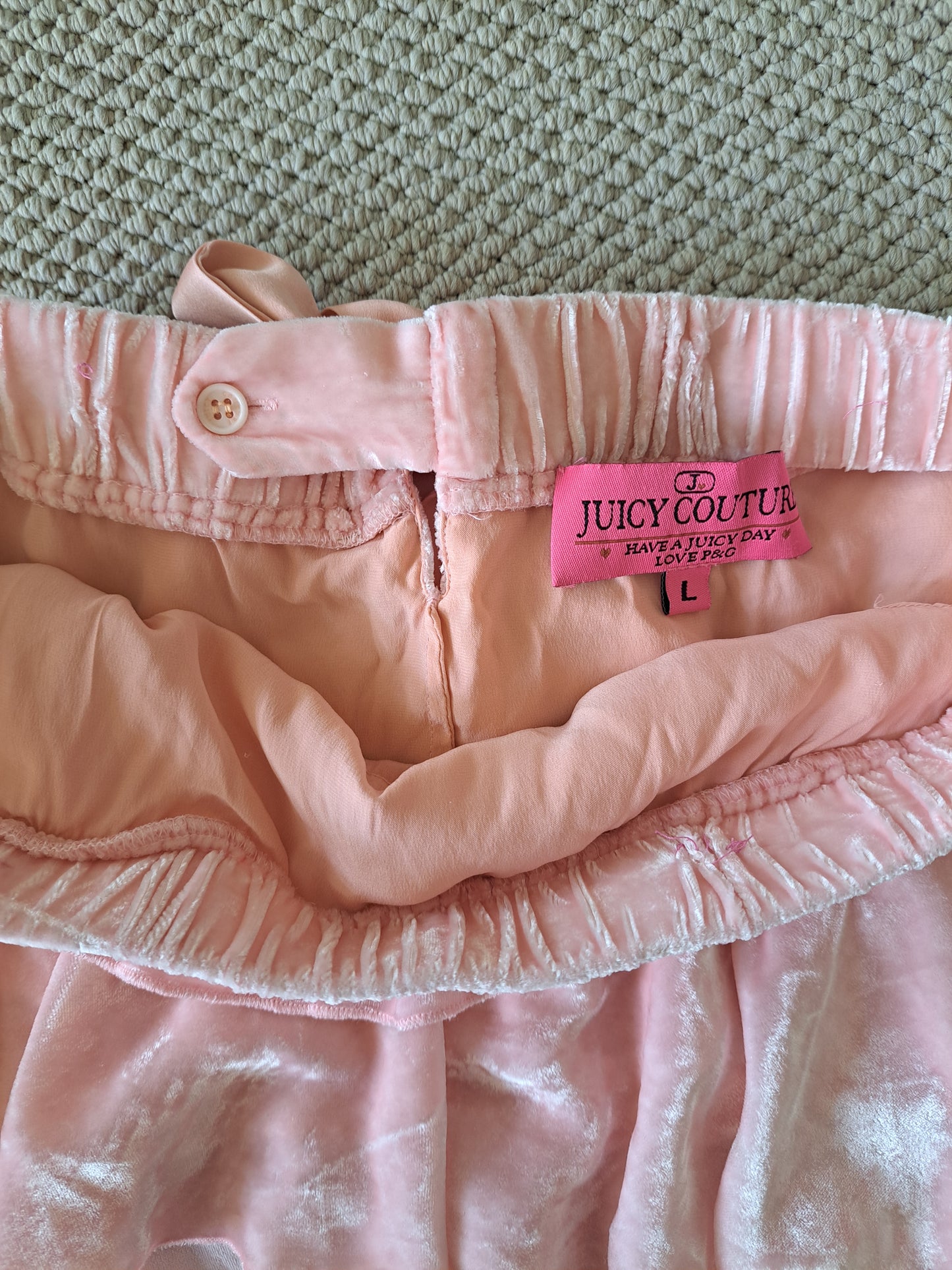 Juicy Couture Pink Silk Blend Ruffle Mini Skirt Y2K Layered Skater Skirt Size L