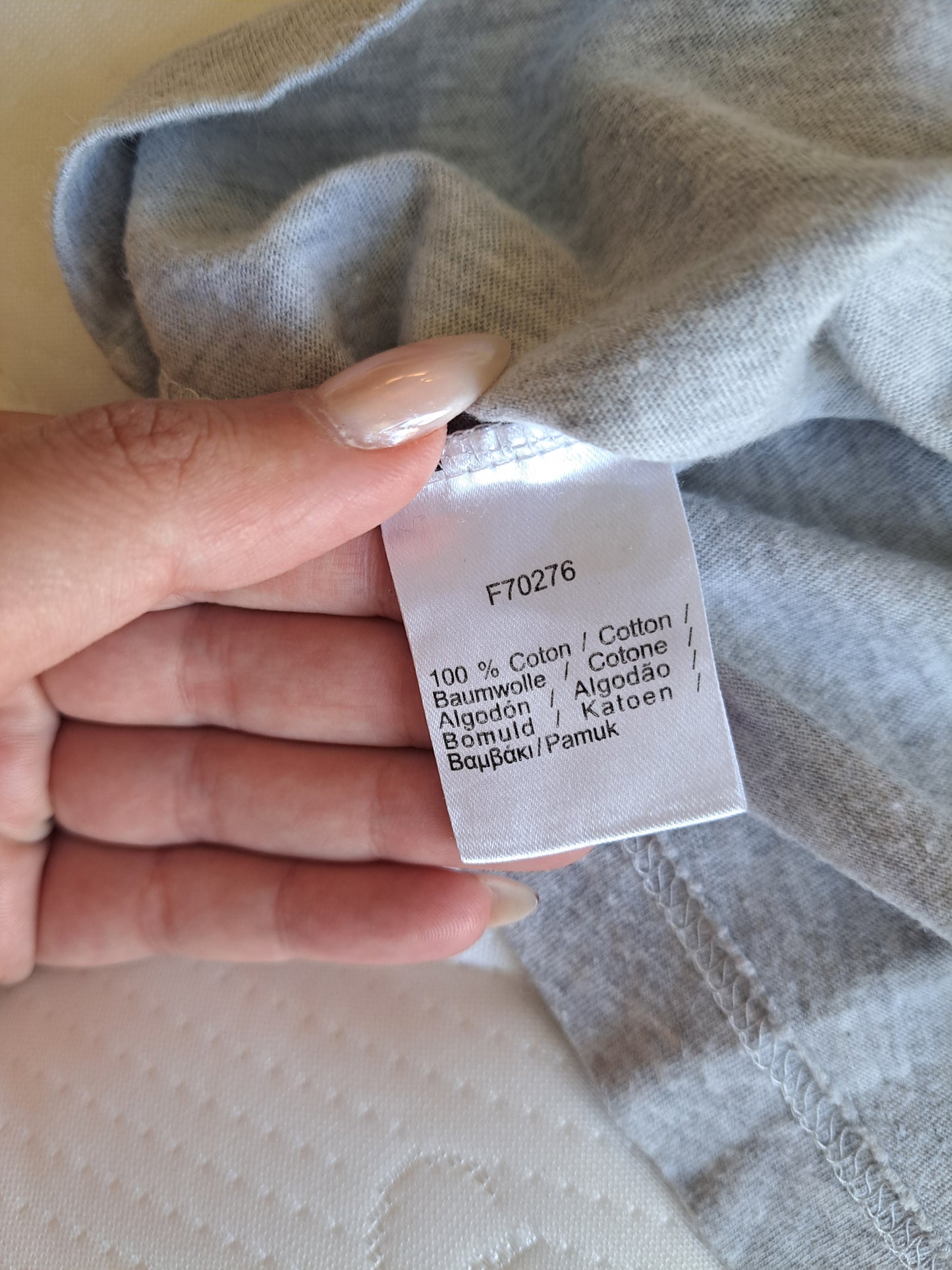 Lacoste Grey T Shirt Classic Logo Cotton Tee Size Medium