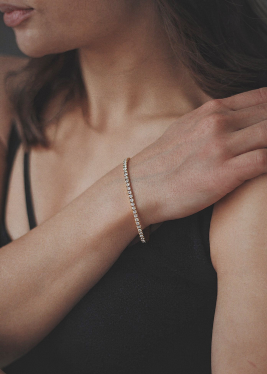 Gold Tennis Bracelet – Dainty Sparkle Chain
