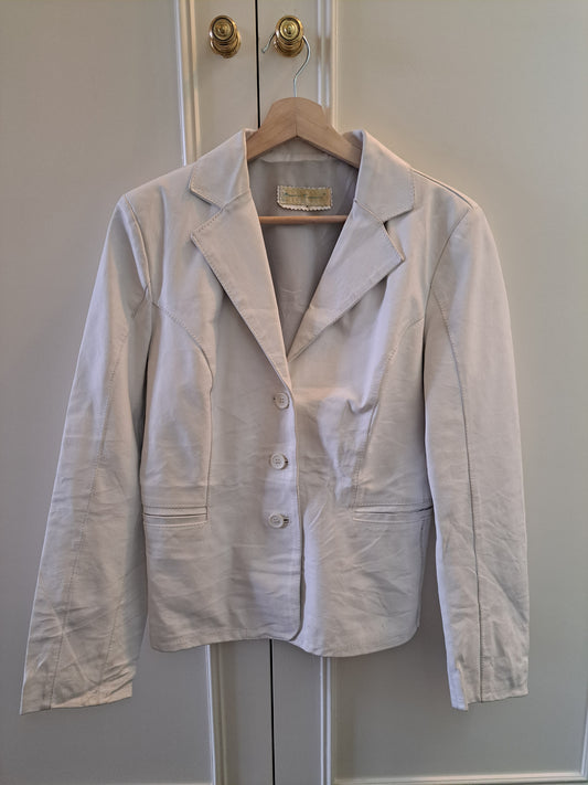Vintage Style White Blazer Jacket UK 14 Tailored Smart Casual Formal Jacket