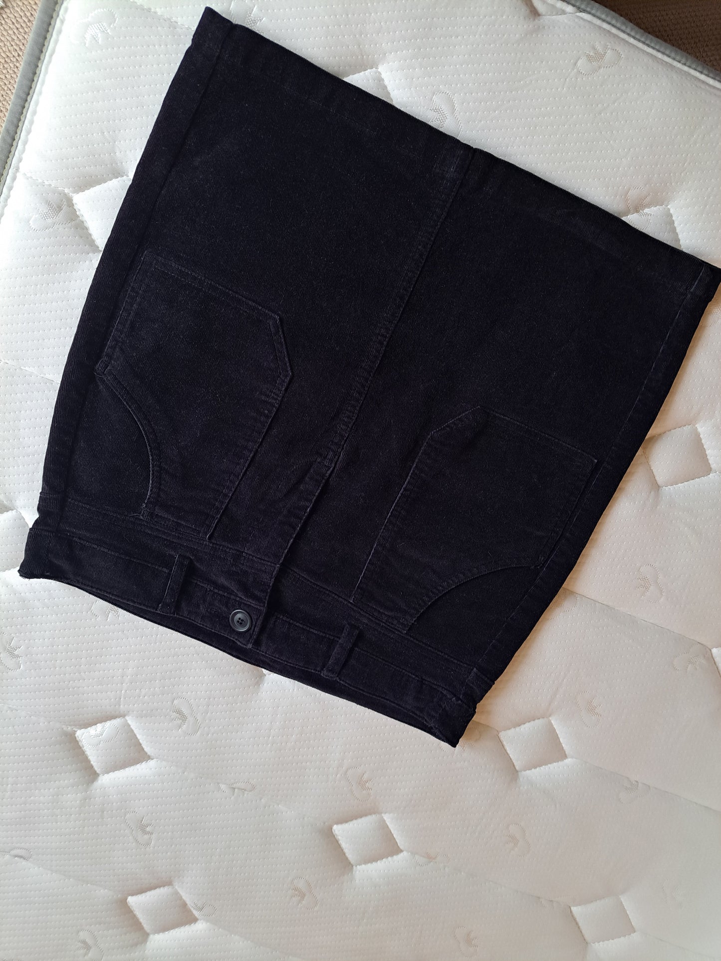 Benetton Corduroy Mini Skirt Black Size 44