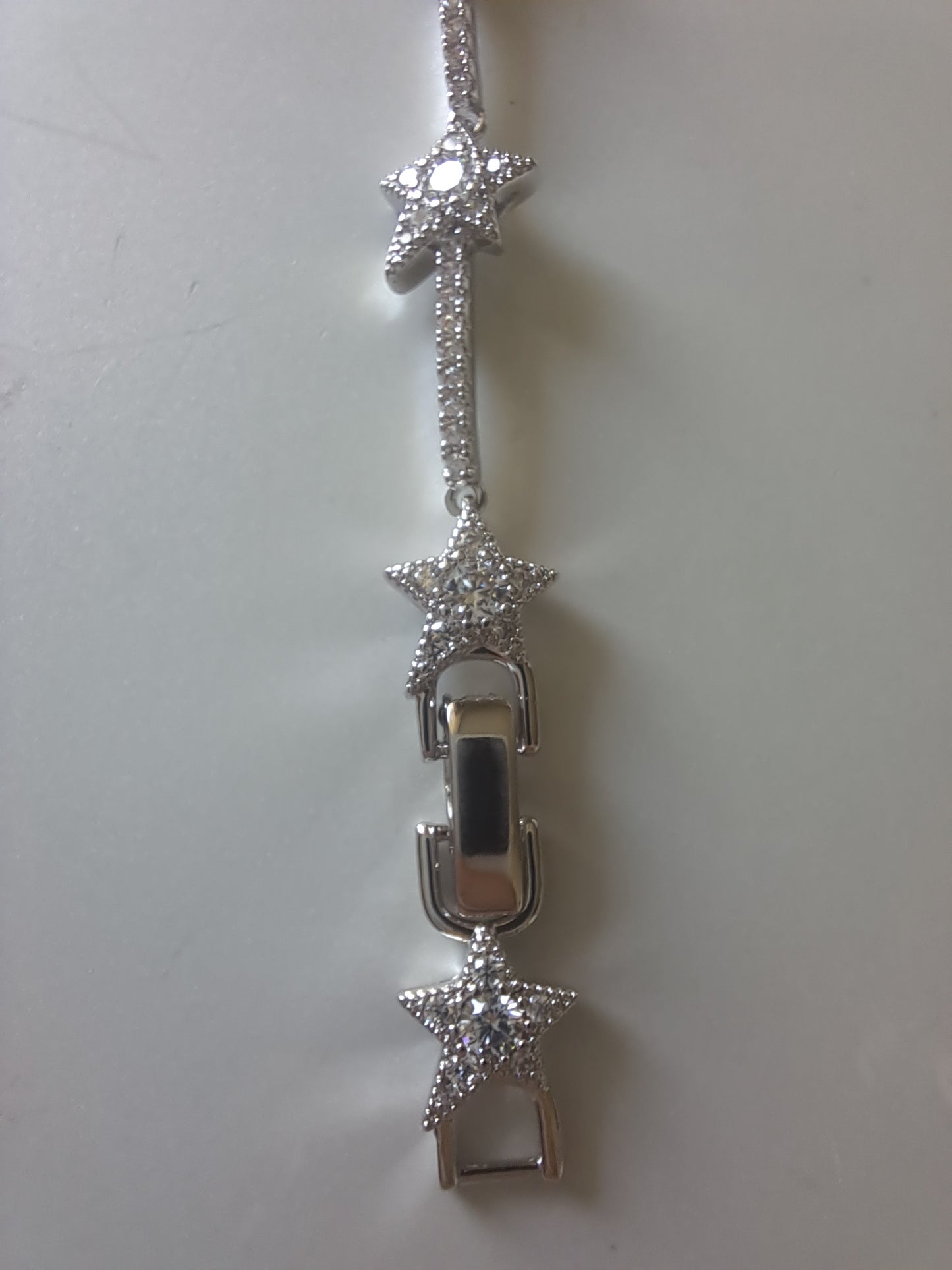 Silver Tone Star Bracelet CZ Stone Tennis Celestial Sparkly Jewellery